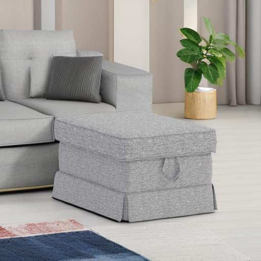 Polyester Flax Ektorp Ottoman Cover Replacement - Compatible with IKEA Ektorp Footstool & Stool Slipcover | Durable & Stylish Home Decor for Living Room, Bedroom, or Office