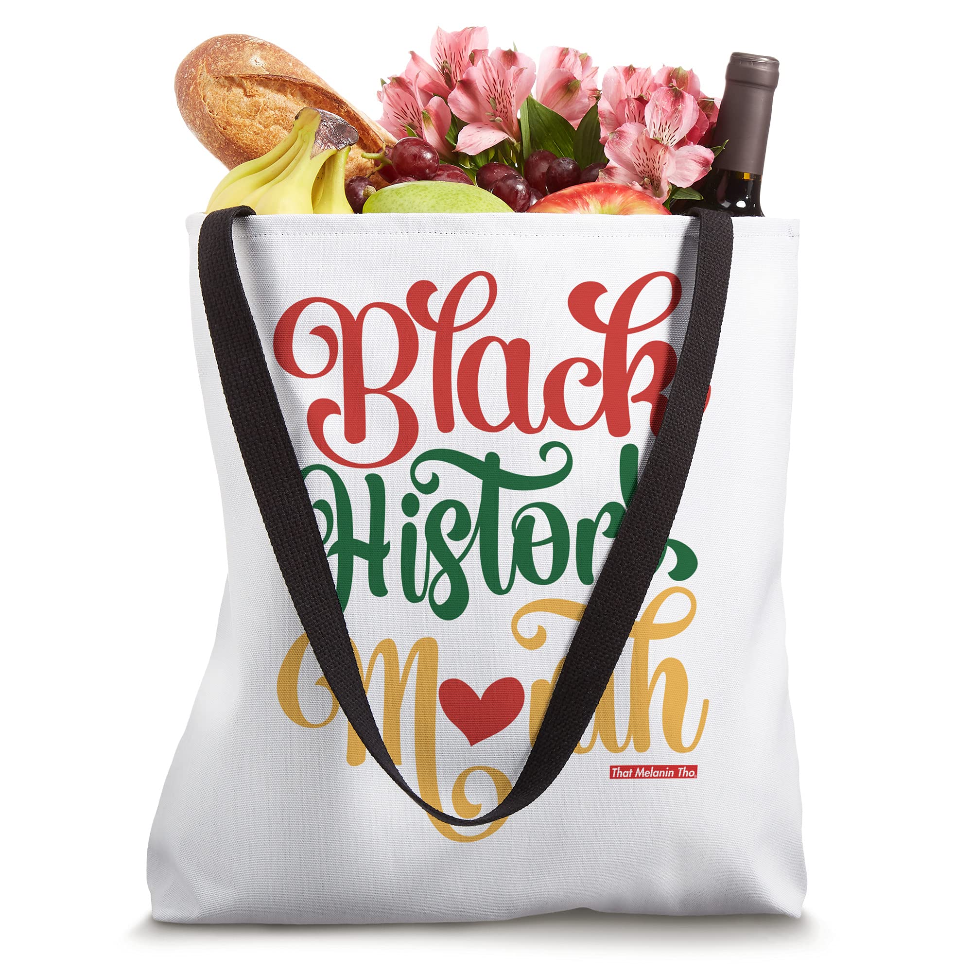 Black History Month Tote Bag - Melanin Tho Black-Owned Business - Eco-Friendly Cotton Canvas Bag for School, Work & Shopping
