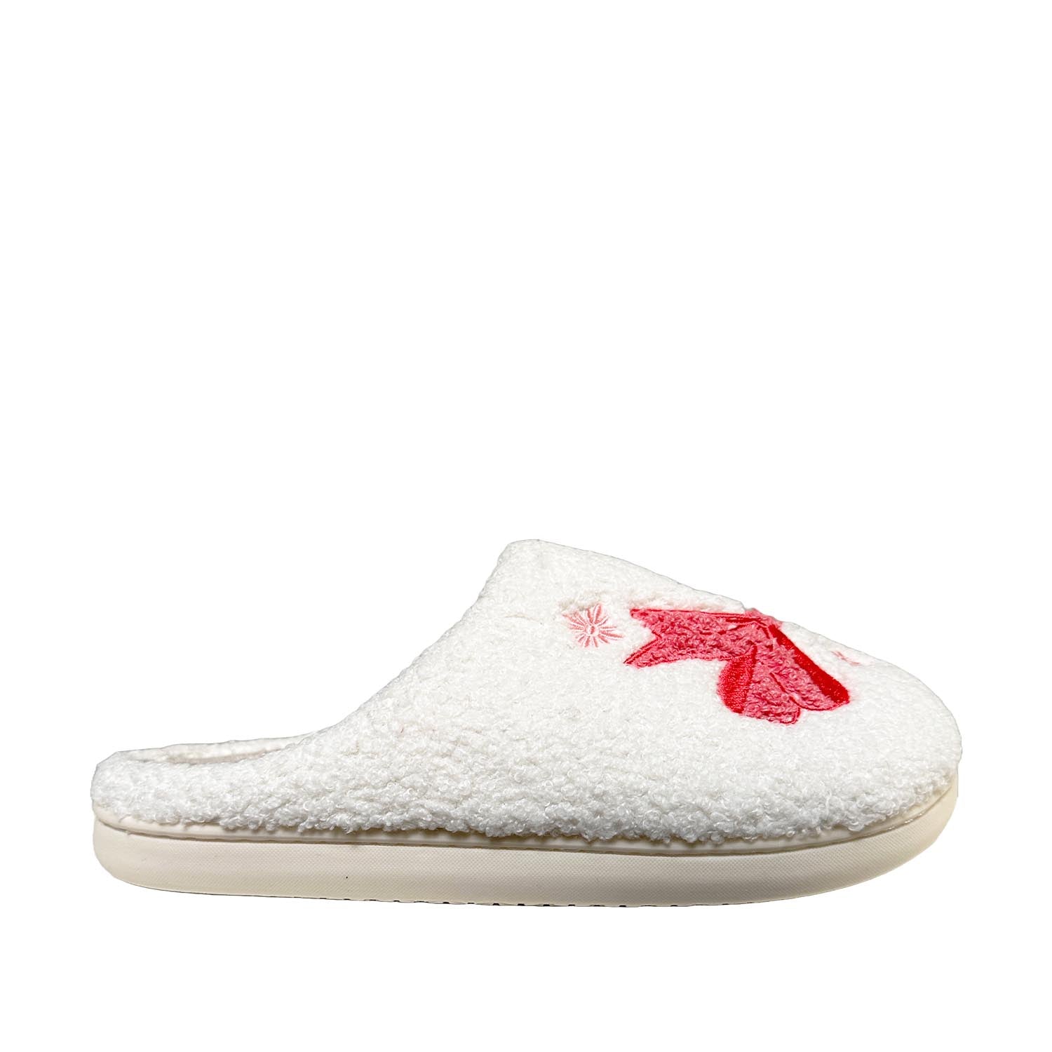 FLOOF Cozy White Fuzzy Slippers for Women - Soft Plush Indoor House Shoes for Winter, Lounge & Relaxation at Home