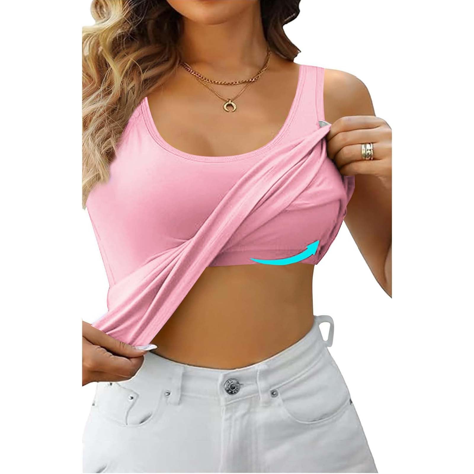 Plus Size Cotton Camisole Tops for Women with Built-in Bra - Adjustable Spaghetti Strap Padded Tank Tops for Workout & Daily Wear - Comfortable Shelf Bra Cami in 3X - Perfect for Yoga, Gym & Casual Outfits