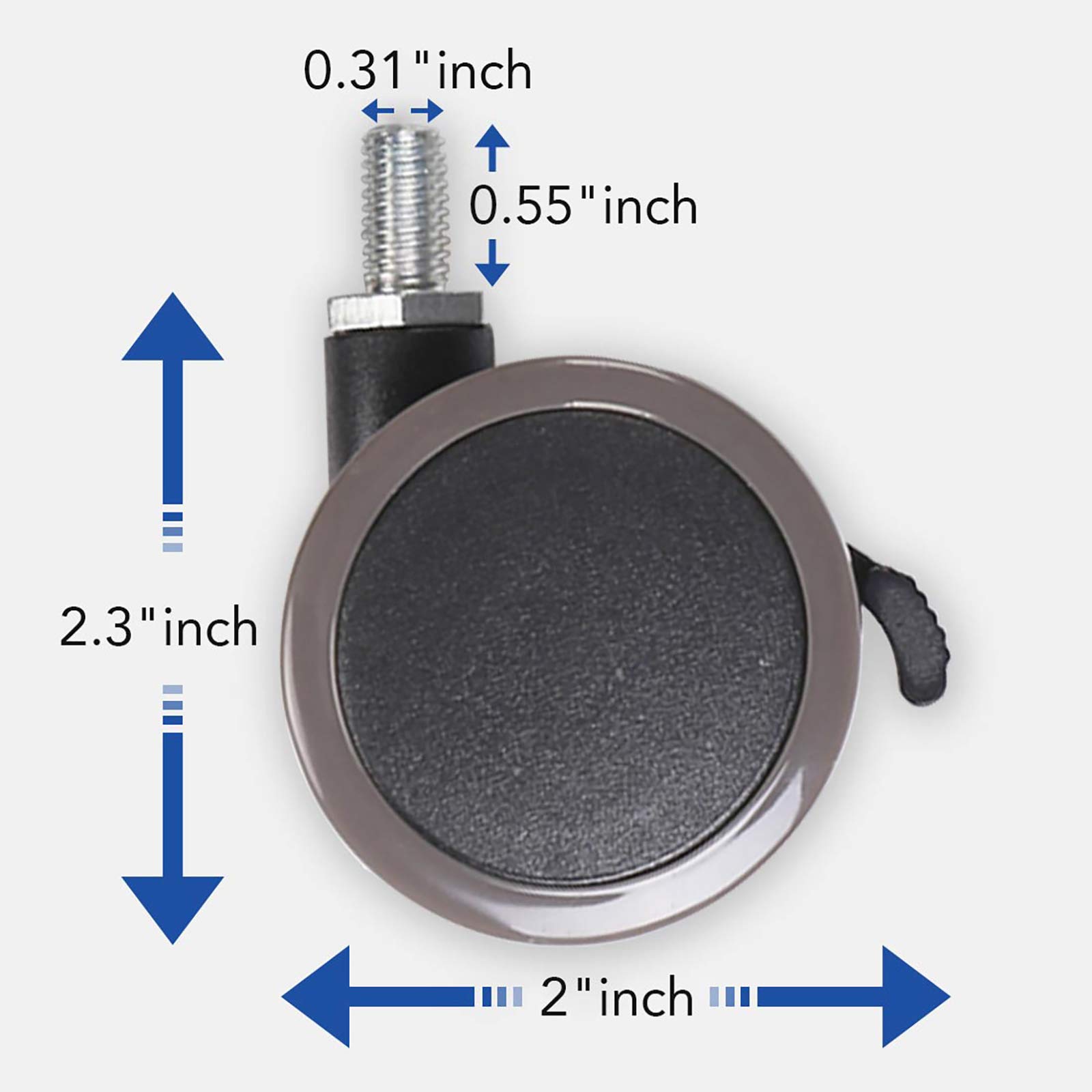 FlexiSpot Height Adjustable Desk Leg Casters Wheels - Set of 4 for Office, Home & Gaming Desks - Smooth Rolling & Locking Swivel Wheels for Ergonomic Workstations