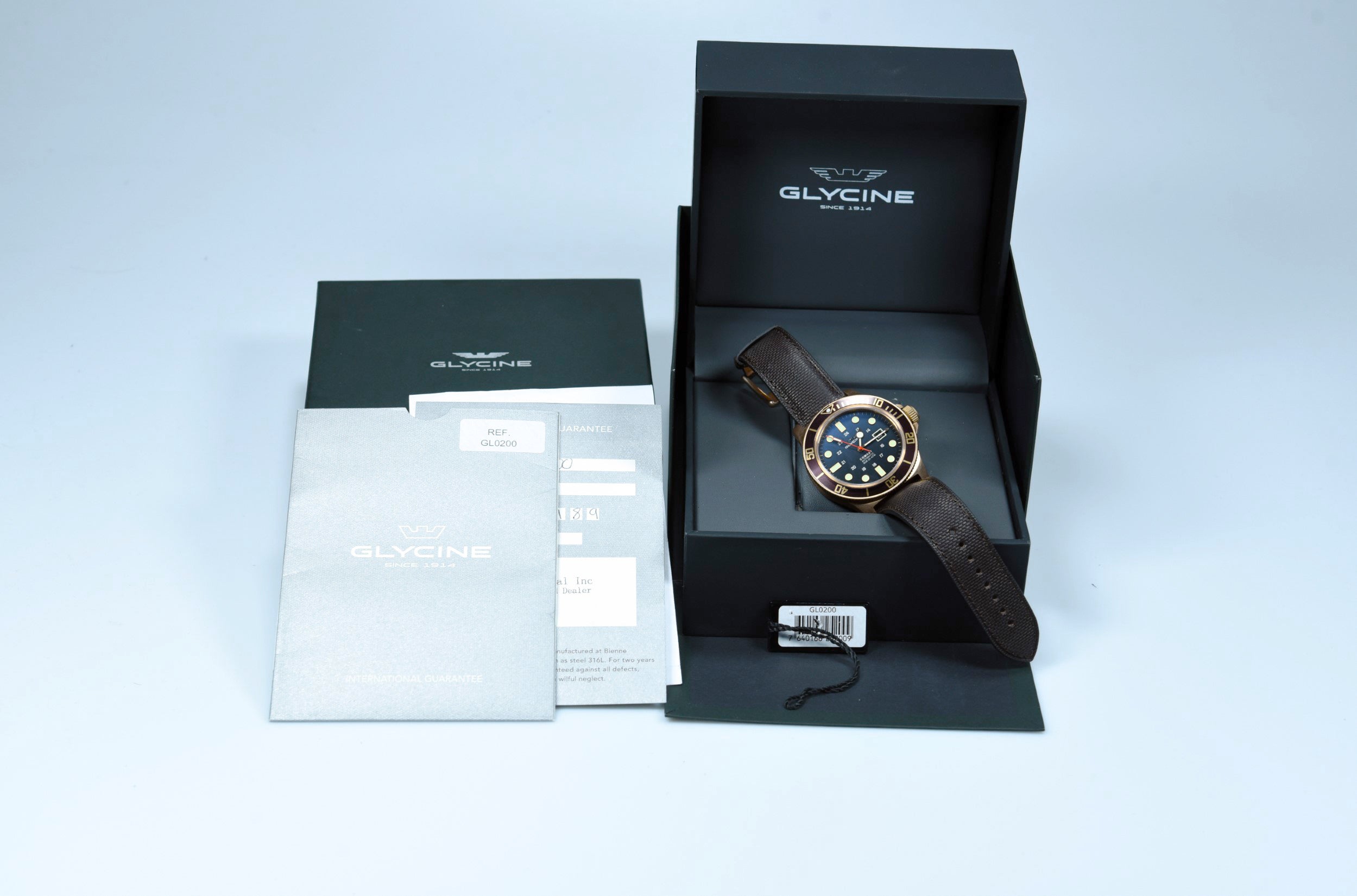 Glycine Combat Sub 48 Bronze GL0200 Men's Automatic Diver Watch - Pre-Owned Luxury Timepiece for Diving, Swimming & Everyday Wear