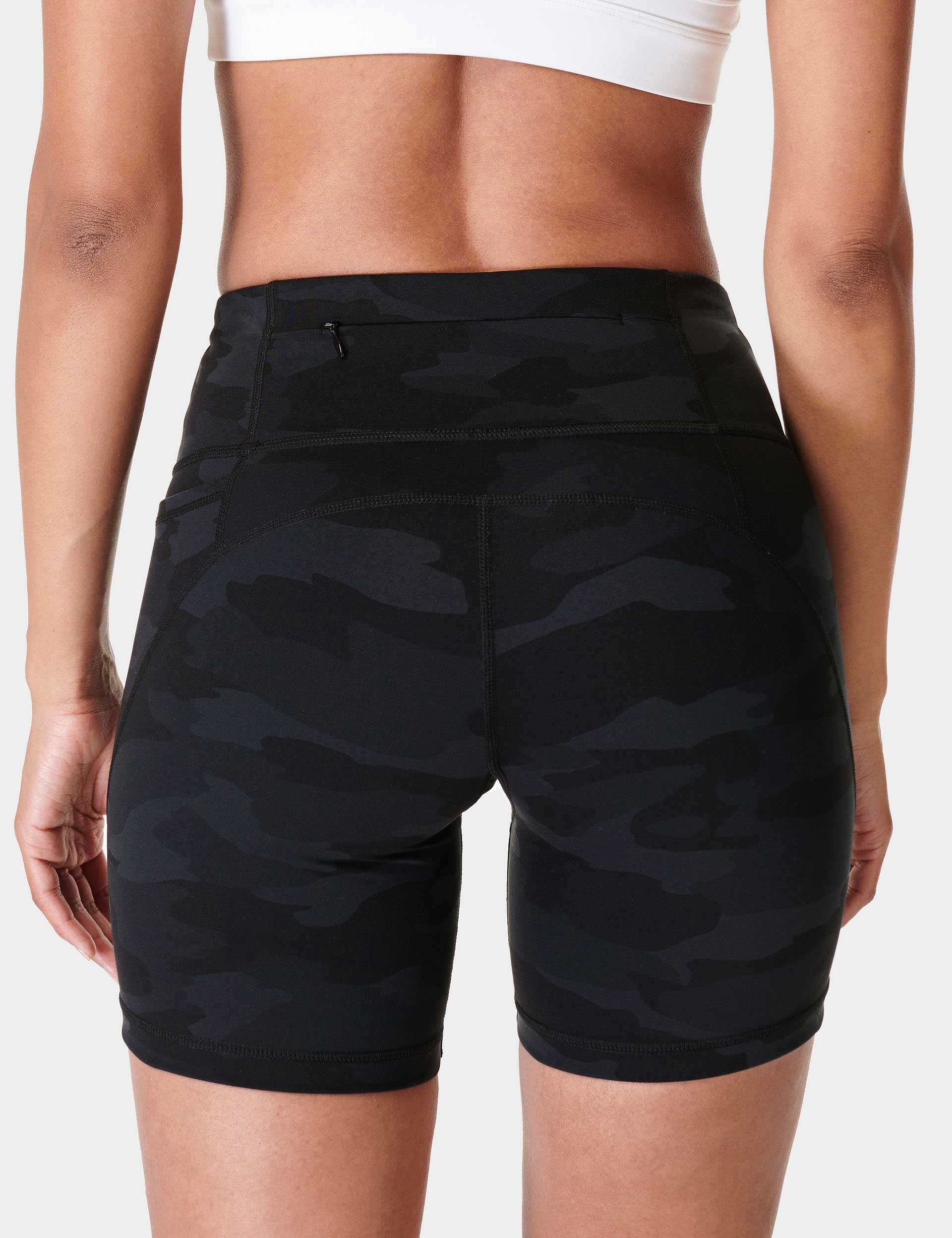 Power 6 Cycling Shorts for Men & Women - Ultra Black Camo Print, Breathable & Quick-Dry Bike Shorts for Road Cycling, Mountain Biking & Indoor Training