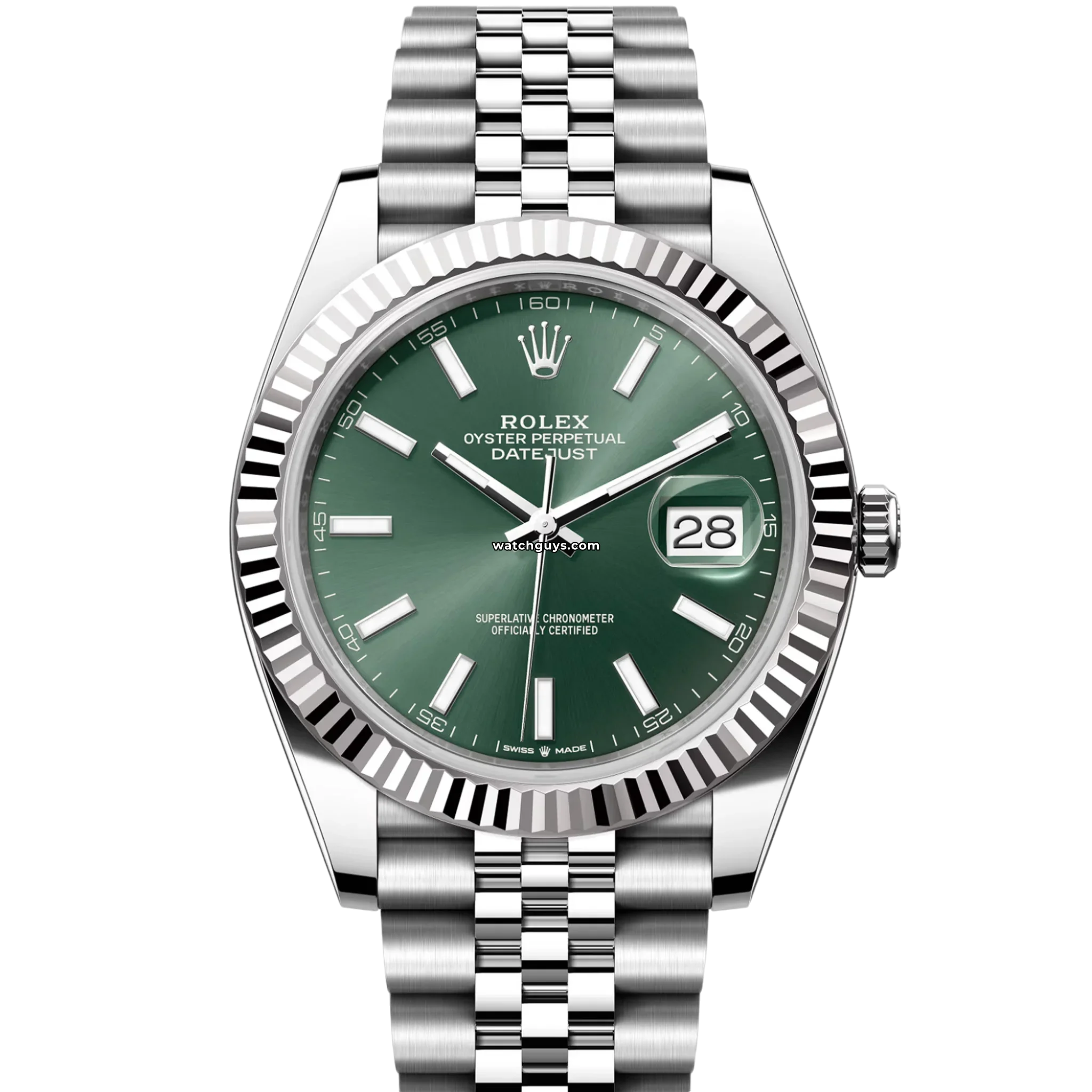 Authentic Rolex Datejust 126334 Men's Watch - 41mm Stainless Steel, Mint Green Dial, Jubilee Bracelet - Luxury Dress Watch for Business & Formal Occasions