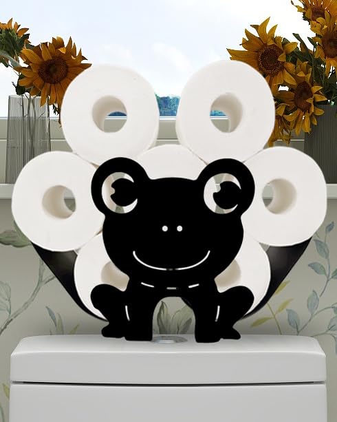 Frog Toilet Paper Holder Stand - Free-Standing Bathroom Tissue Organizer for 8 Rolls - Bathroom Floor Storage & Decor Accessories - Perfect for Kids' Bathrooms, Animal-Themed Decor & Unique Home Accessories