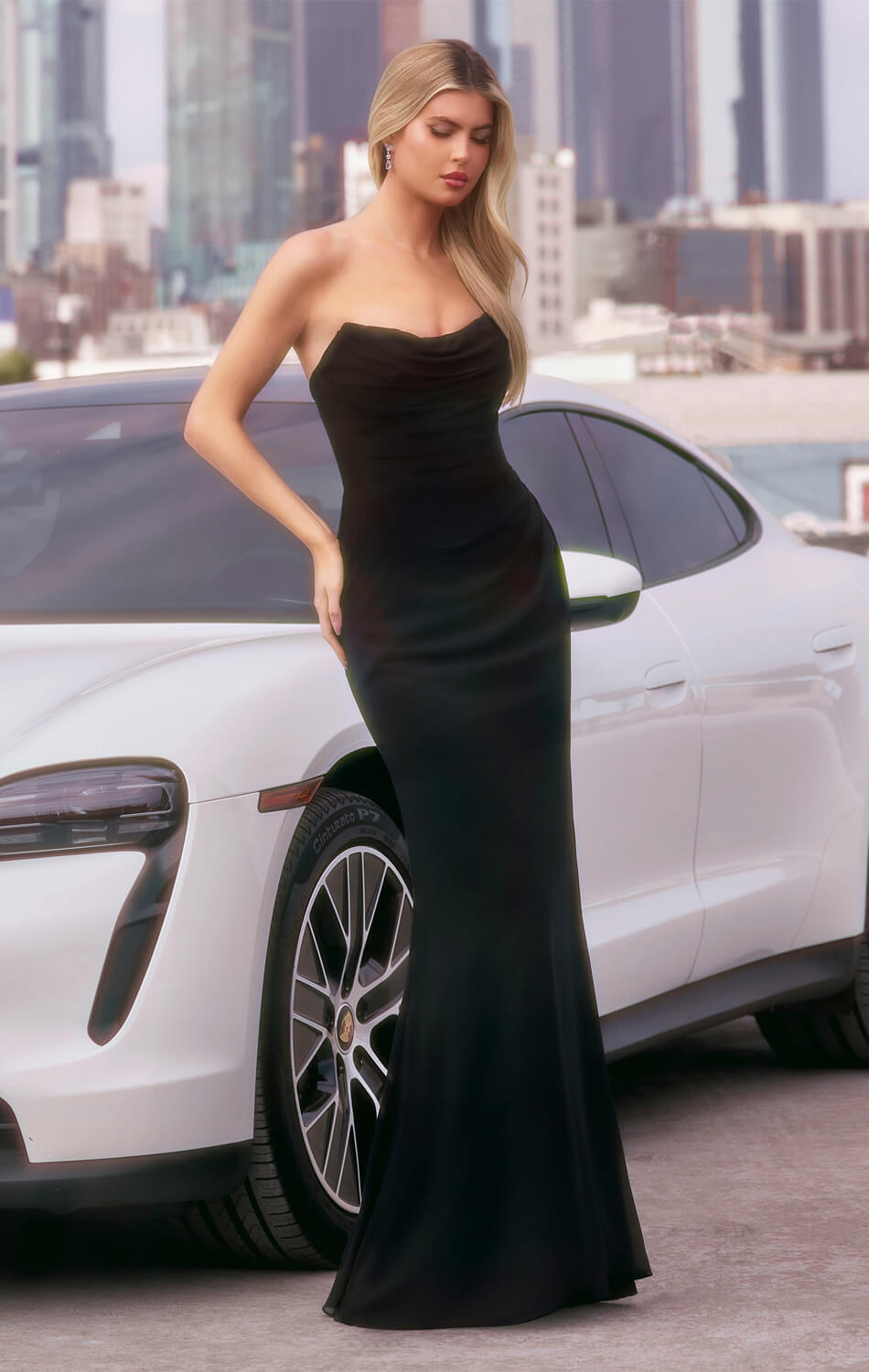 Elegant Chiffon Strapless Long Gown - Perfect for Prom, Evening Parties & Formal Events