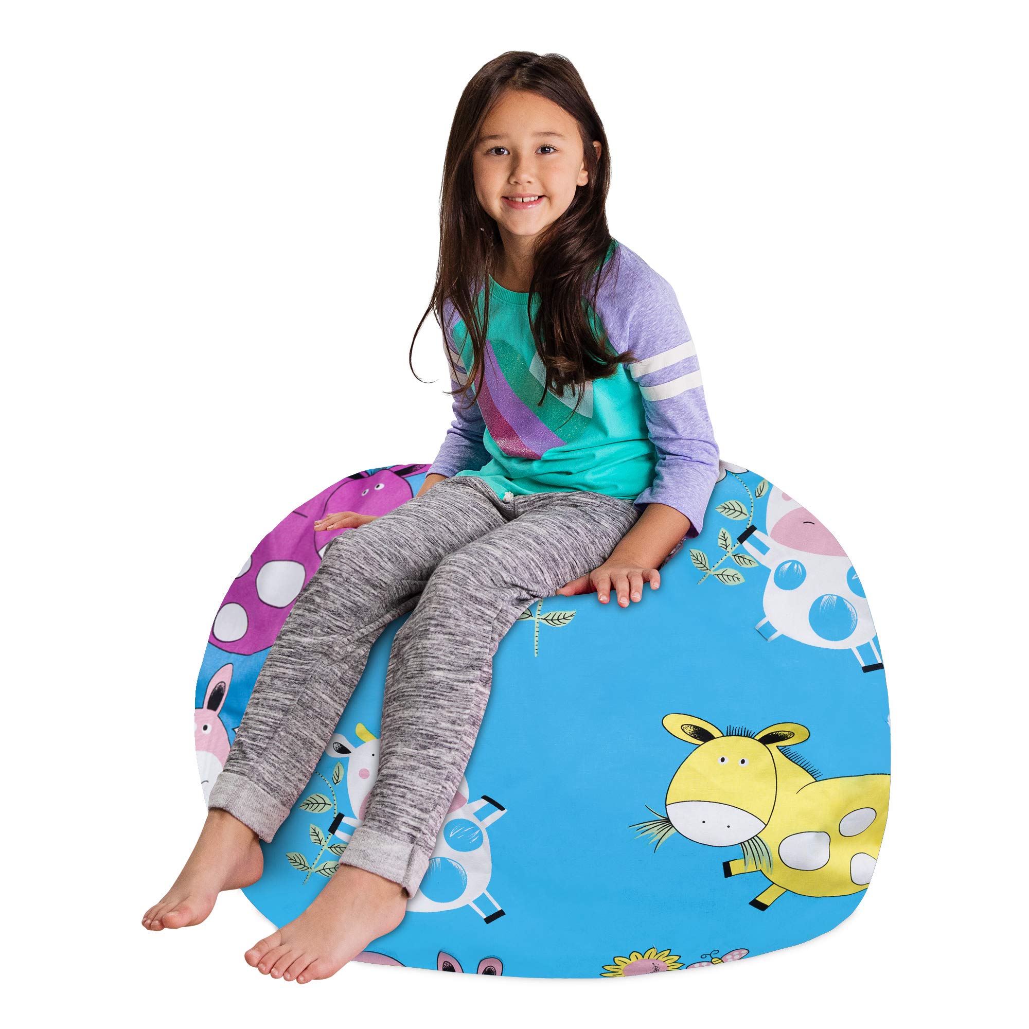 Posh Kids Stuffed Animal Storage Bean Bag Chair Cover - Large 38