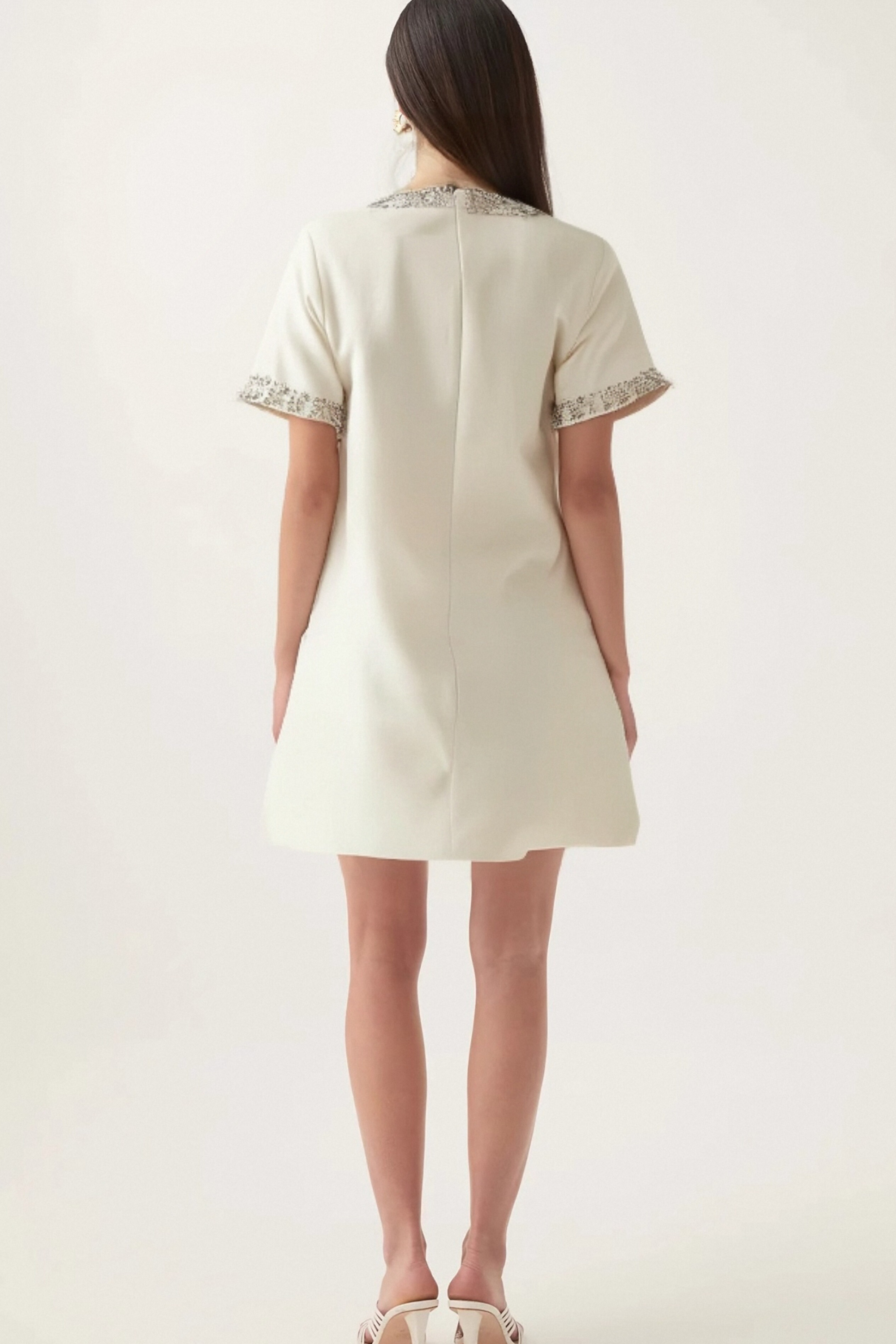 Elegant Clarisse Crystal Embellished Bowknot Mini Dress for Women - Perfect for Parties, Weddings & Special Occasions