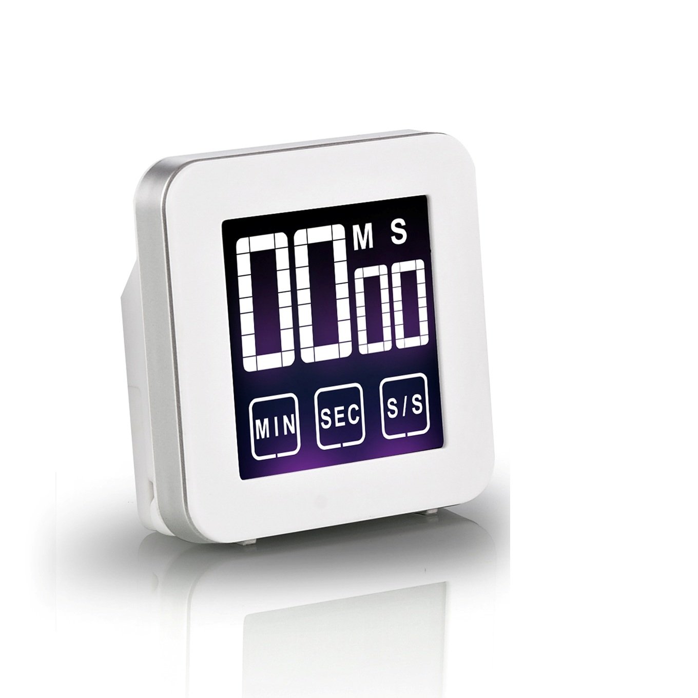 Cook N Home Touch Screen Digital Kitchen Timer - 2 Pack (Red & White) for Baking, Cooking, Fitness & Study - Countdown & Alarm Function