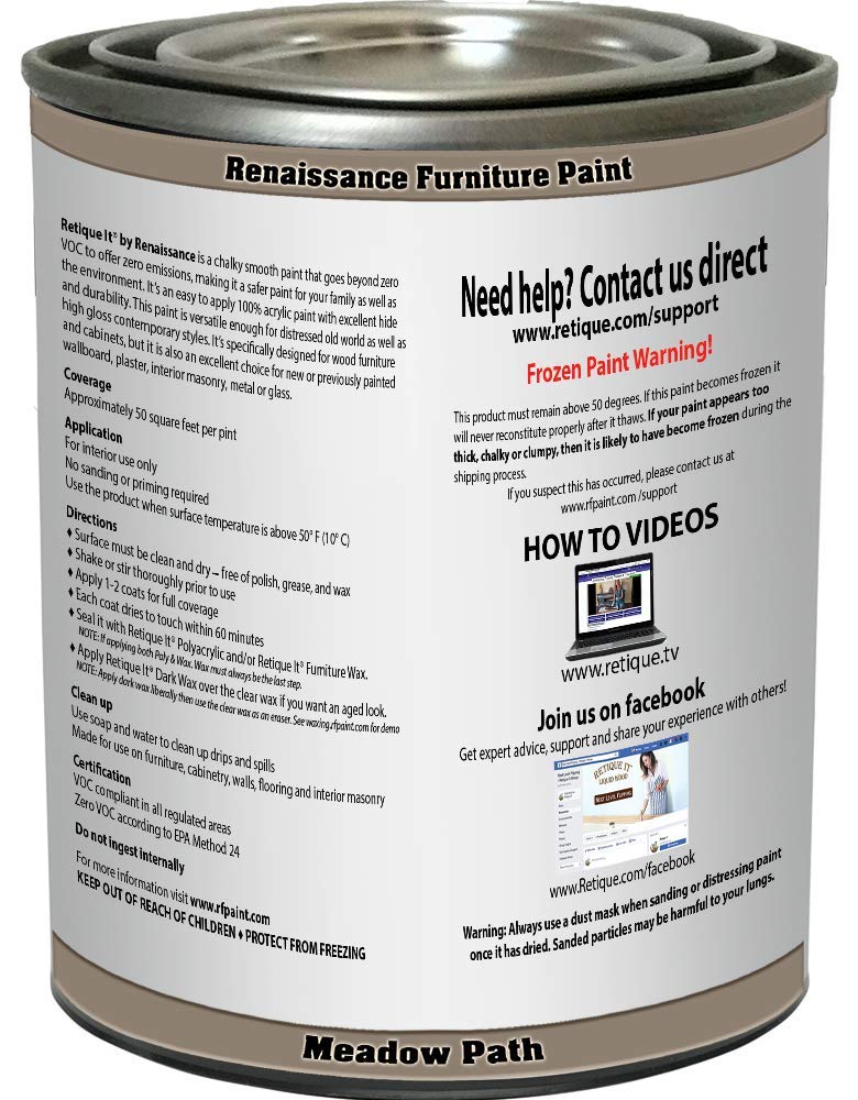 Retique It Chalk Furniture Paint by Renaissance DIY - 32oz Poly Kit in Meadow Path Green | Eco-Friendly Chalk Finish for Wood, Metal & Cabinets | Perfect for Furniture Restoration & DIY Home Decor Projects