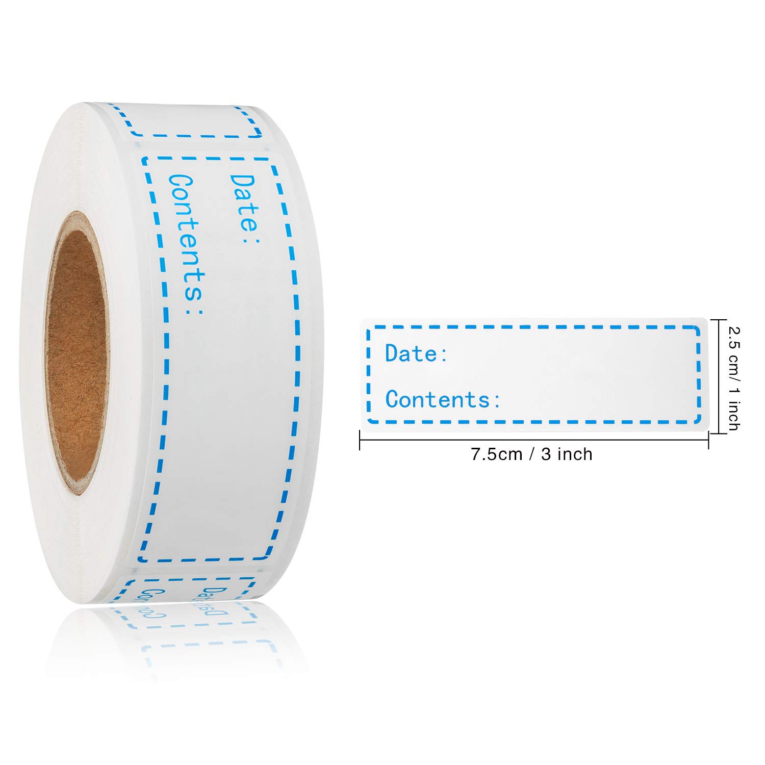 Removable Freezer Labels 1 x 3 Inch - Waterproof Food Storage Stickers for Refrigerator, Freezer & Pantry Organization - Durable Paper Labels (Blue) - Perfect for Meal Prep, Leftovers & Bulk Food Storage