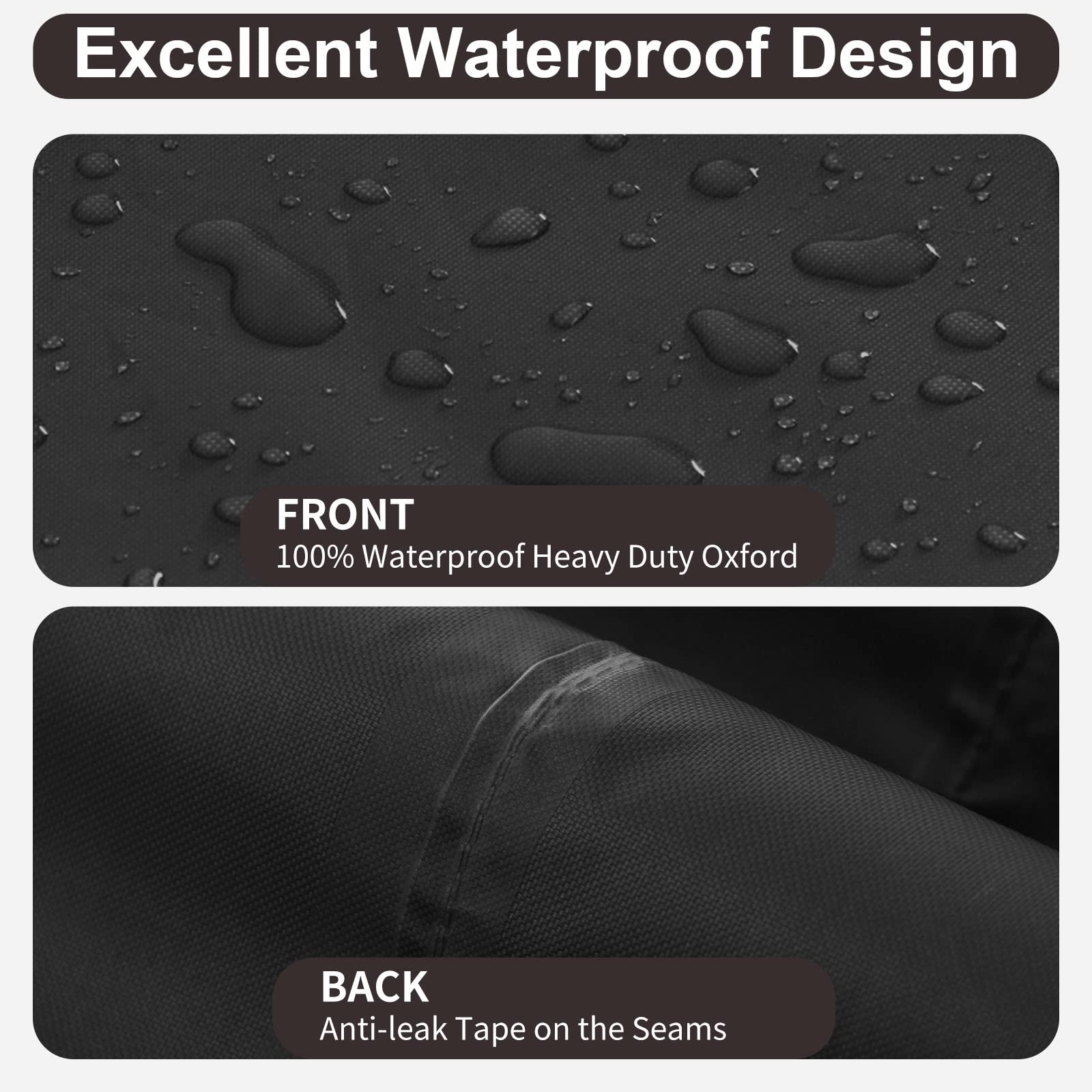 PureFit Outdoor Sectional Sofa Cover - Waterproof L-Shaped Patio Furniture Protector for Deck, Lawn & Backyard - 83”x104” Left Facing - Black - Perfect for Rainy Weather & Outdoor Entertaining