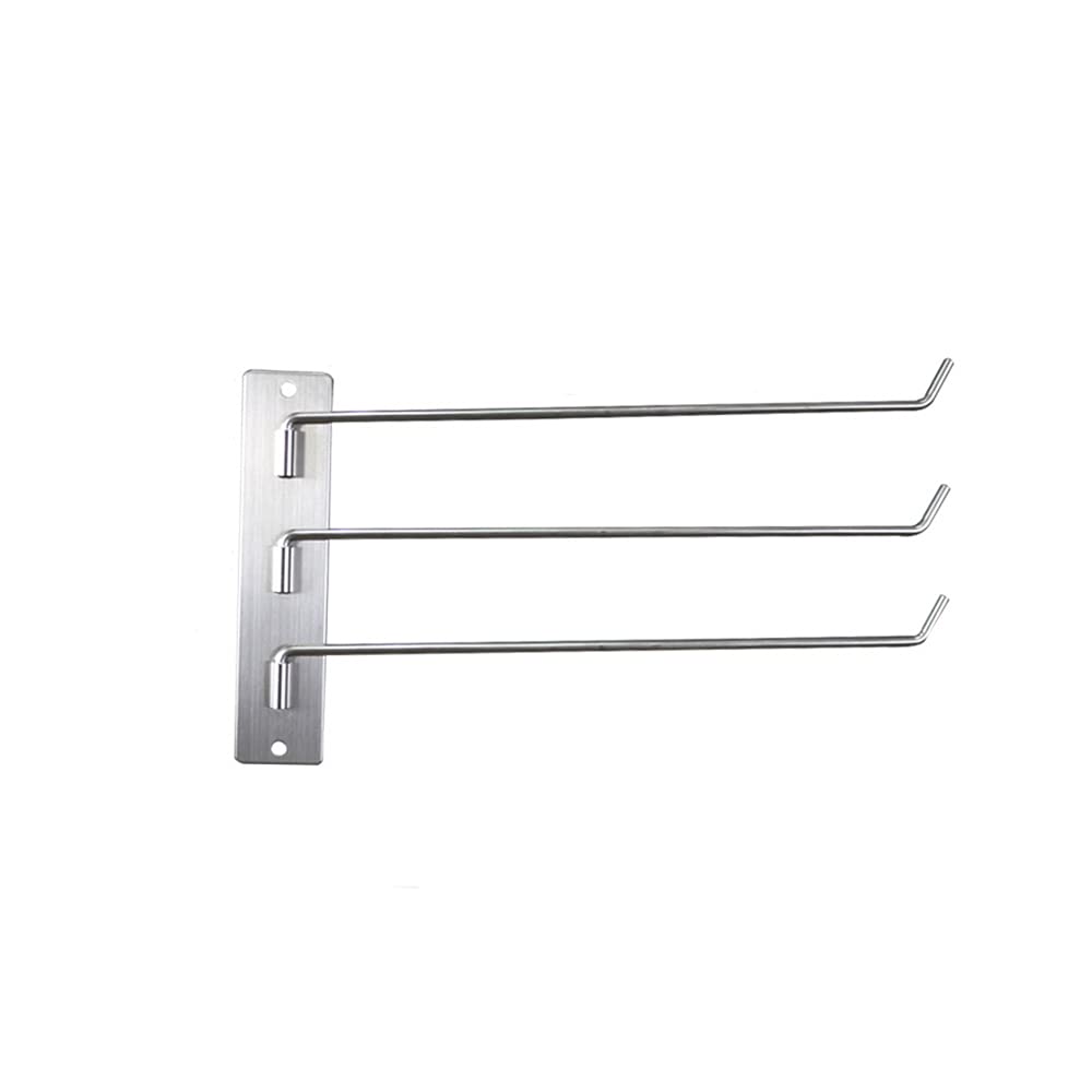 Stainless Steel Rotating Towel Rack - Adjustable & Space-Saving Bathroom Organizer for Kitchen, Toilet, Hotel | Perfect for Hanging Towels, Robes & Clothes in Small Spaces