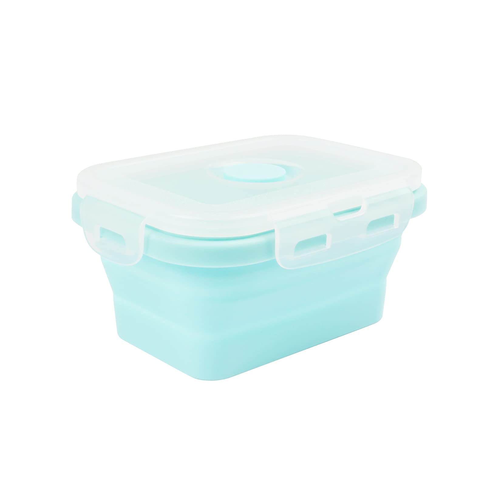 KUFUNG Collapsible Silicone Food Storage Containers - Stackable, Space Saving, Microwave & Dishwasher Safe, BPA Free - Perfect for Meal Prep, Leftovers, Lunch Box & Freezer Storage (350ml, Blue)
