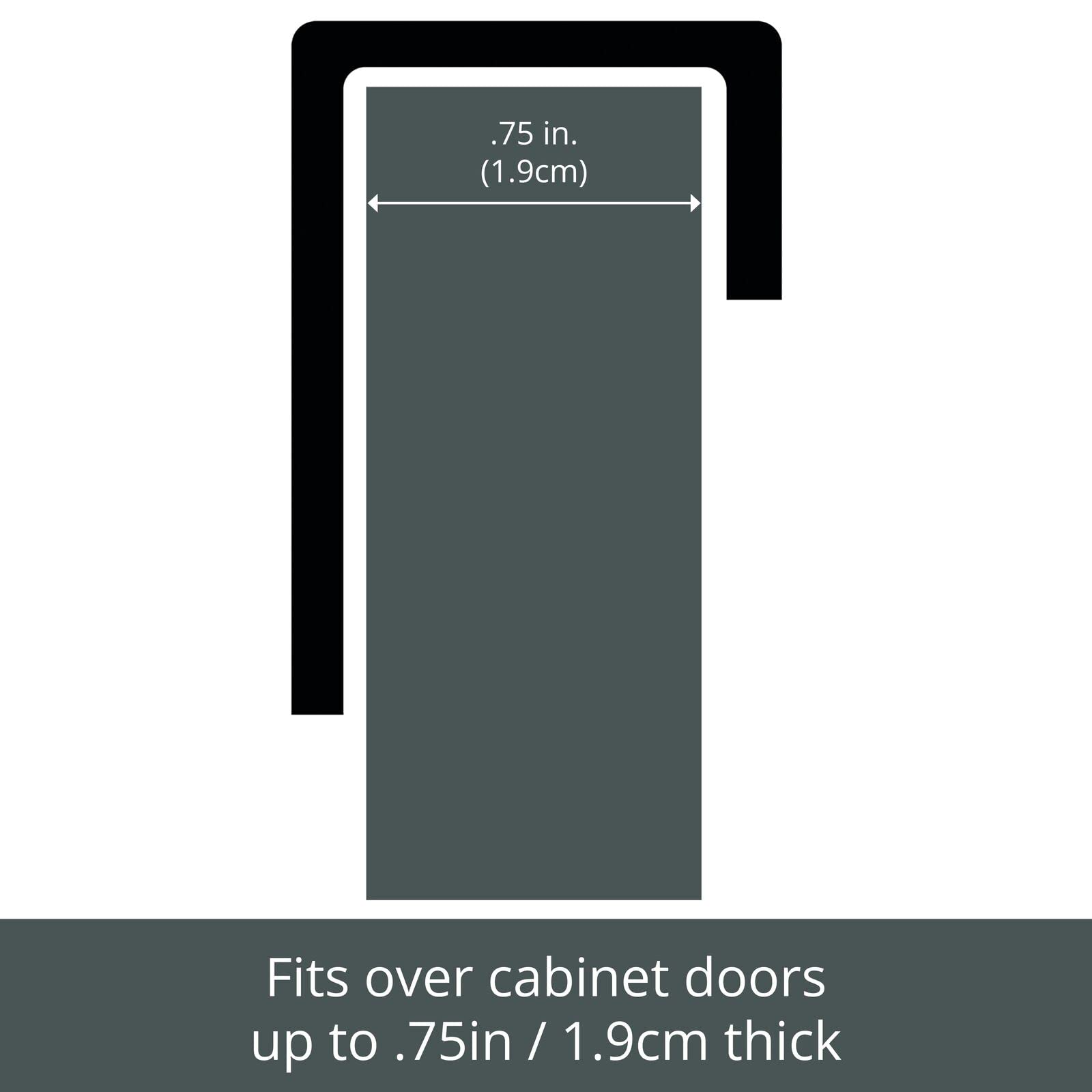 mDesign Steel Over Door Curved Towel Bar Storage - 2 Pack Black Spira Collection - Space-Saving Hanger for Cabinet, Cupboard, Kitchen & Bathroom - Holds Hand Towels, Dish Towels & Washcloths - Perfect for Small Spaces, Apartments & Dorm Rooms