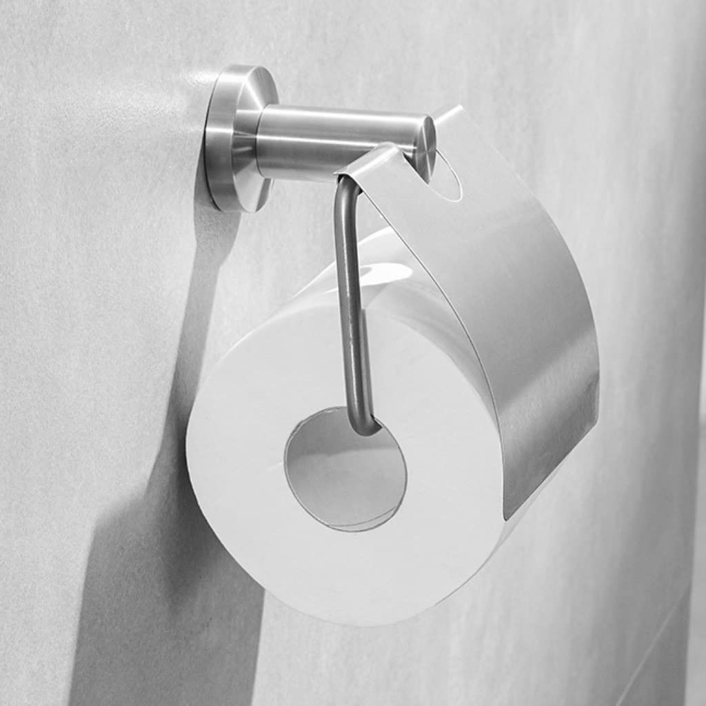 Grafken 304 Stainless Steel Toilet Paper Holder - Perforated Bathroom Tissue Roll Holder with Wall Mount, Silver | Durable & Rustproof for Home, Office, Hotel Restroom Use