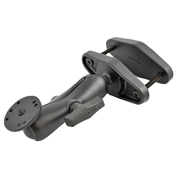 RAM 4 Square Post Clamp Mount with Round AMPS Plate - C Size (RAM 101U 247 4) - Heavy Duty Vehicle Mount for GPS, Radios & Electronics - Perfect for Trucks, Boats & Off-Road Vehicles