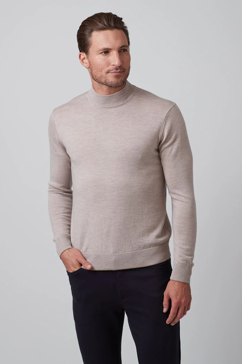 RAFFI SLD LS Mock Neck Sweater for Women - Soft Long Sleeve Knit Pullover - Perfect for Fall & Winter Layering, Office Wear & Casual Outfits