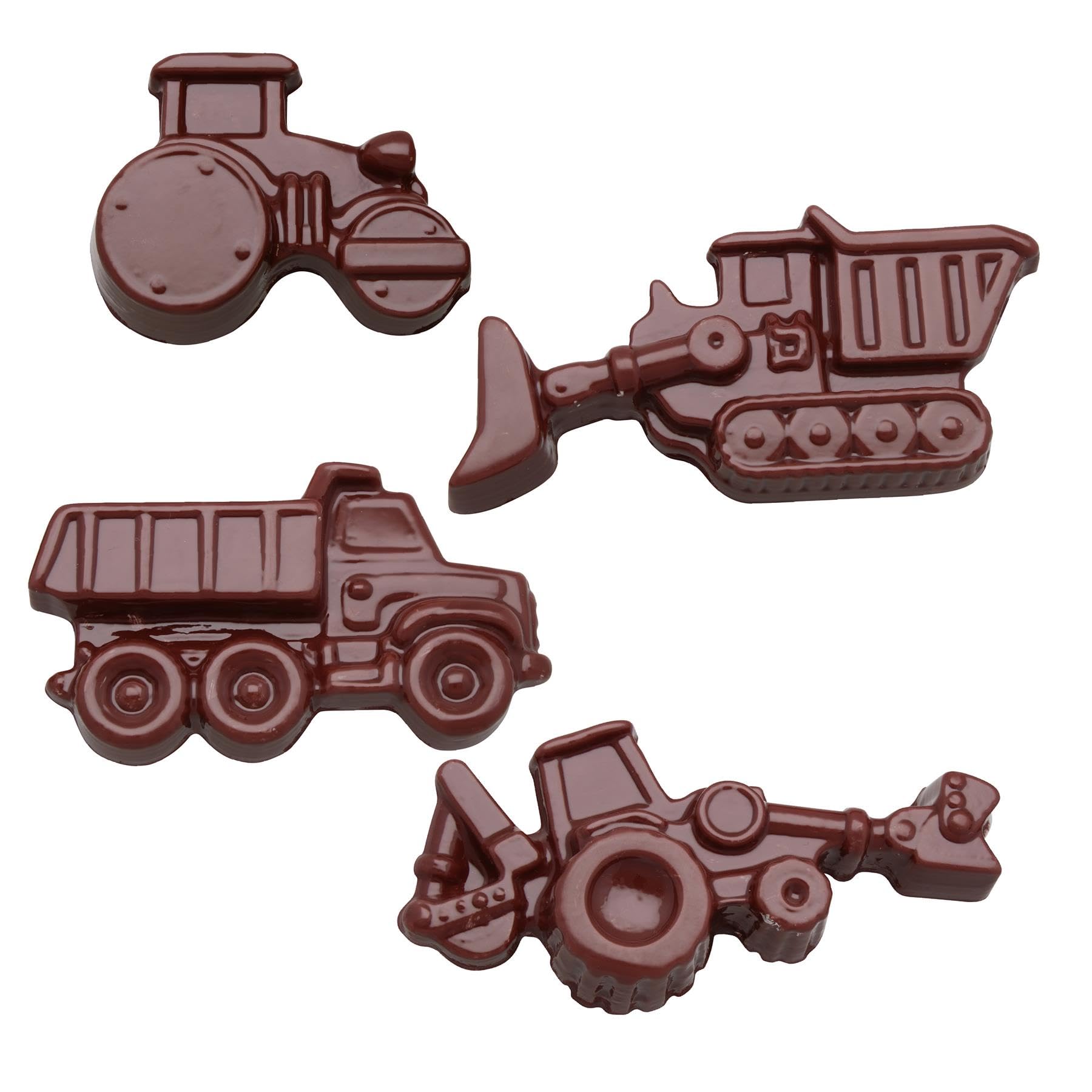 CybrTrayd Construction Vehicles Chocolate Candy Mold - Professional Baking Tool with Step-by-Step Chocolate Molding Guide | Perfect for Birthday Parties, Baby Showers & DIY Chocolate Making