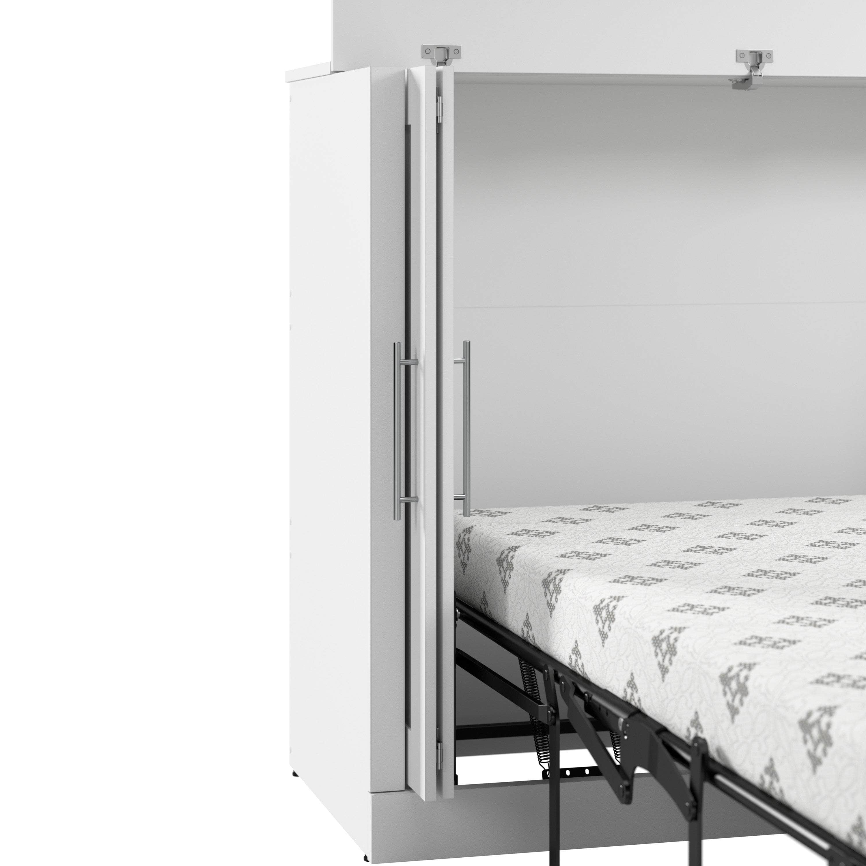 Pur 69W Full Cabinet Bed with Mattress - 3 Color Options | Space-Saving Storage Bed for Small Rooms & Apartments | Modern Platform Bed Frame with Built-in Drawers