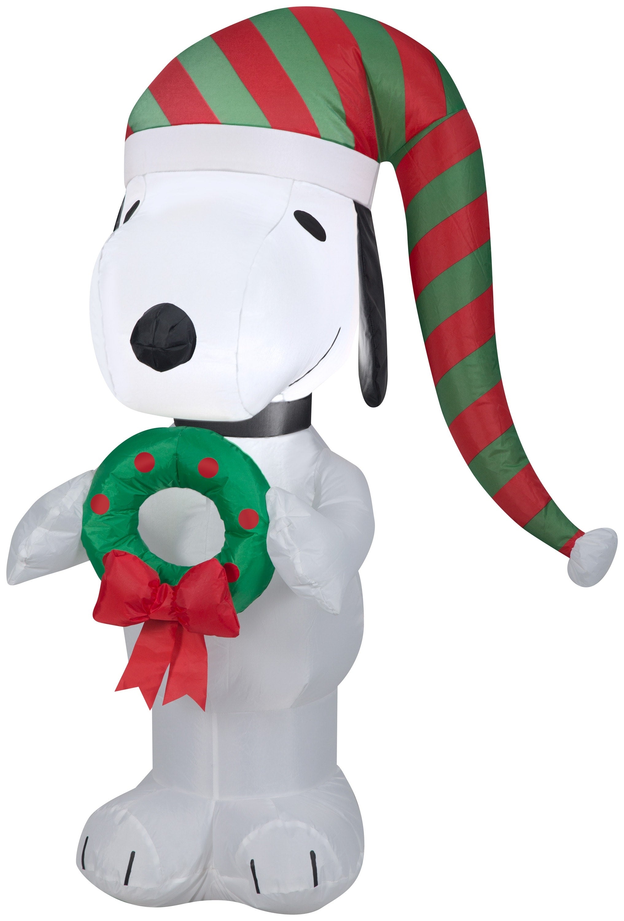 3.5' Gemmy Airblown® Outdoor Inflatable Snoopy with Wreath - Christmas Decoration for Yard, Lawn, and Garden - Holiday Inflatable Decor for Halloween, Thanksgiving, and Xmas