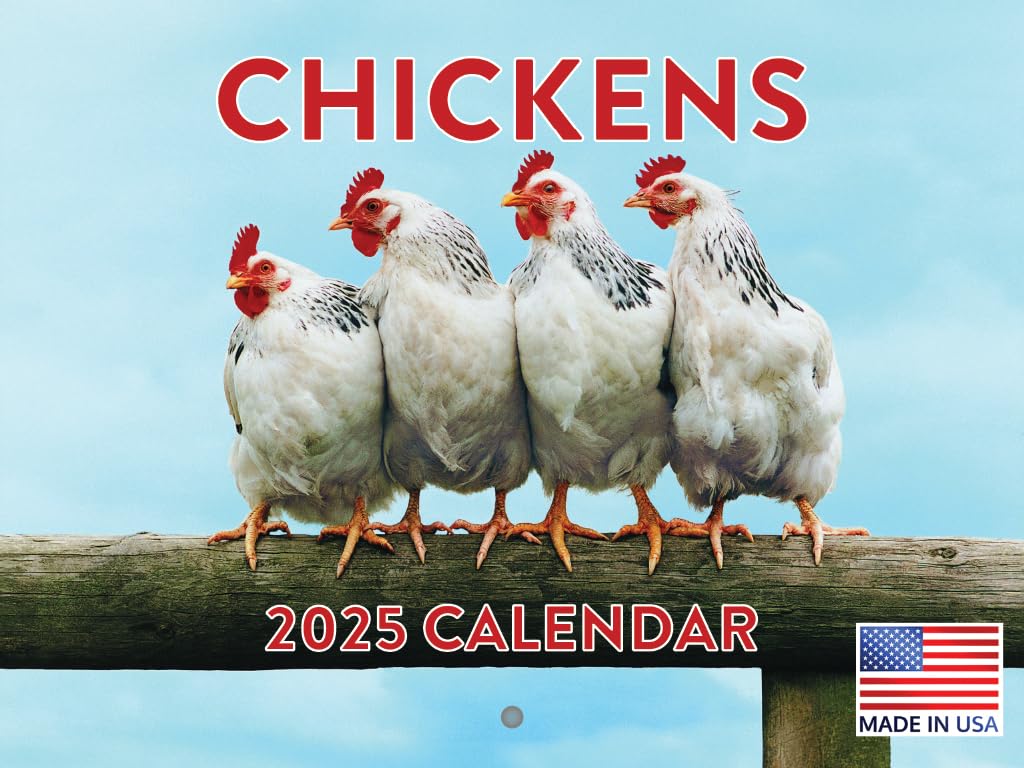 2025 Chicken Hen Rooster Wall Calendar - 12 Month Farm Animal Themed Planner | American Made | Perfect for Kitchen, Barn & Country Home Decor