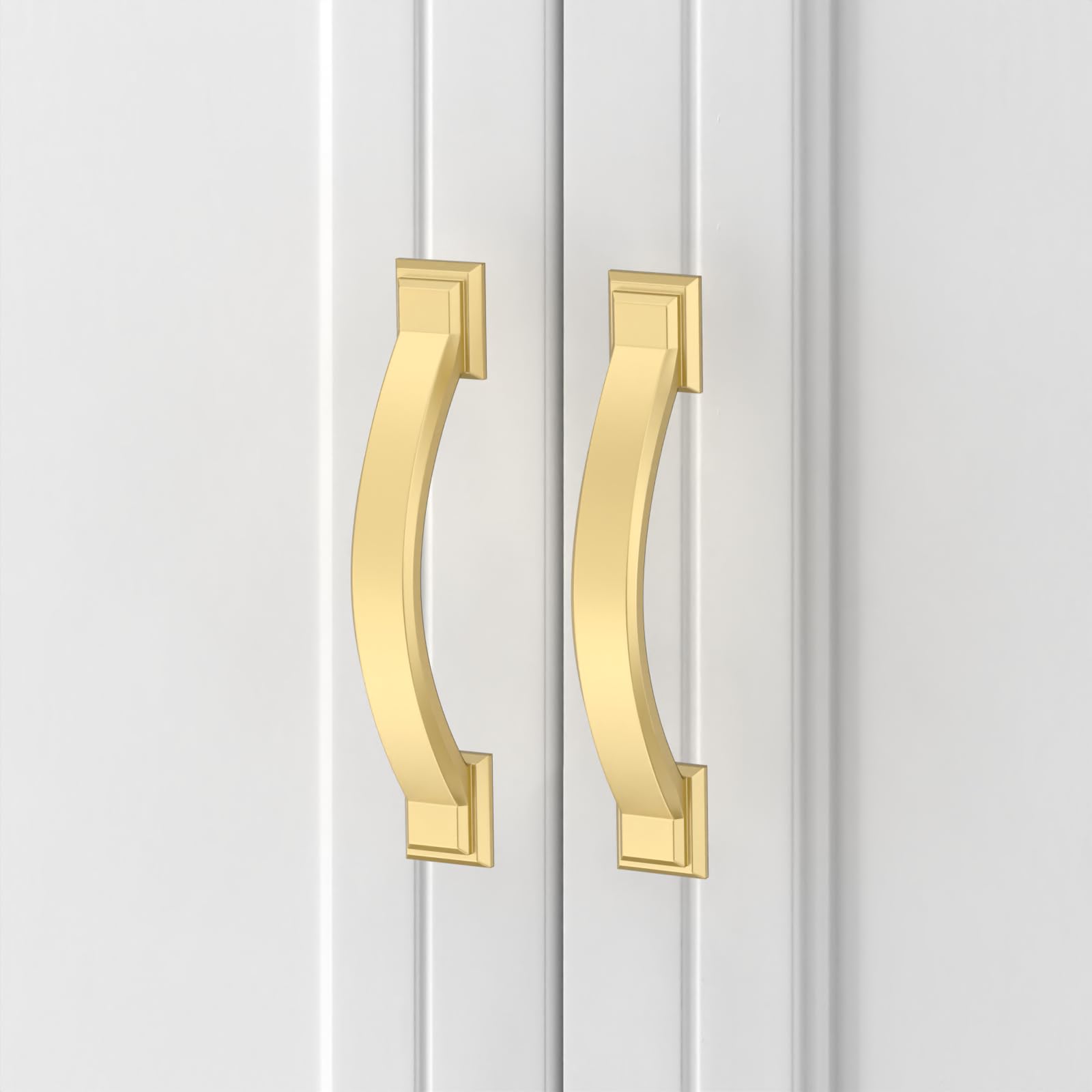 10 Pack 3 Inch (76mm) Brushed Gold Champagne Cabinet Handles - Premium Kitchen Cabinet Pulls & Drawer Hardware for Cupboards, Dressers & Furniture (Ideal for Modern Kitchen & Bathroom Renovation)