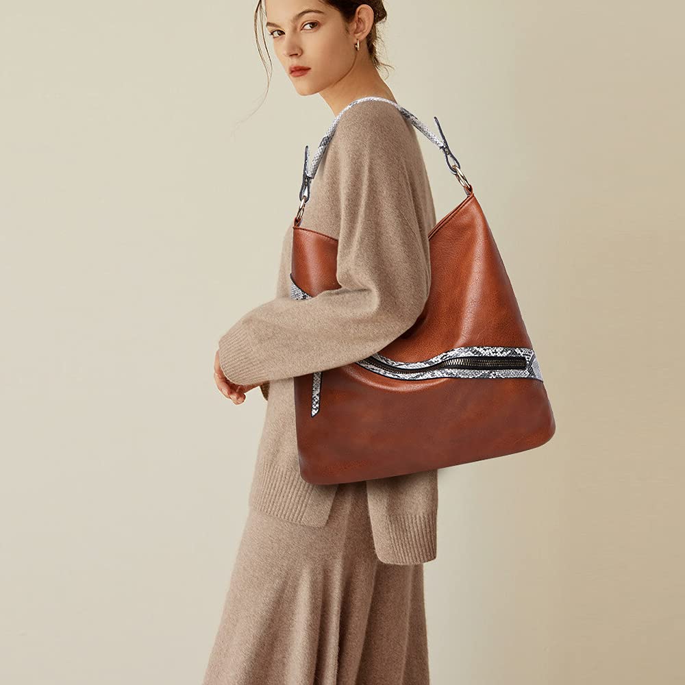 Stylish Women's PU Leather Shoulder Bag with Snake Print - Fashionable Tote & Underarm Handbag for Work, Travel & Everyday Use