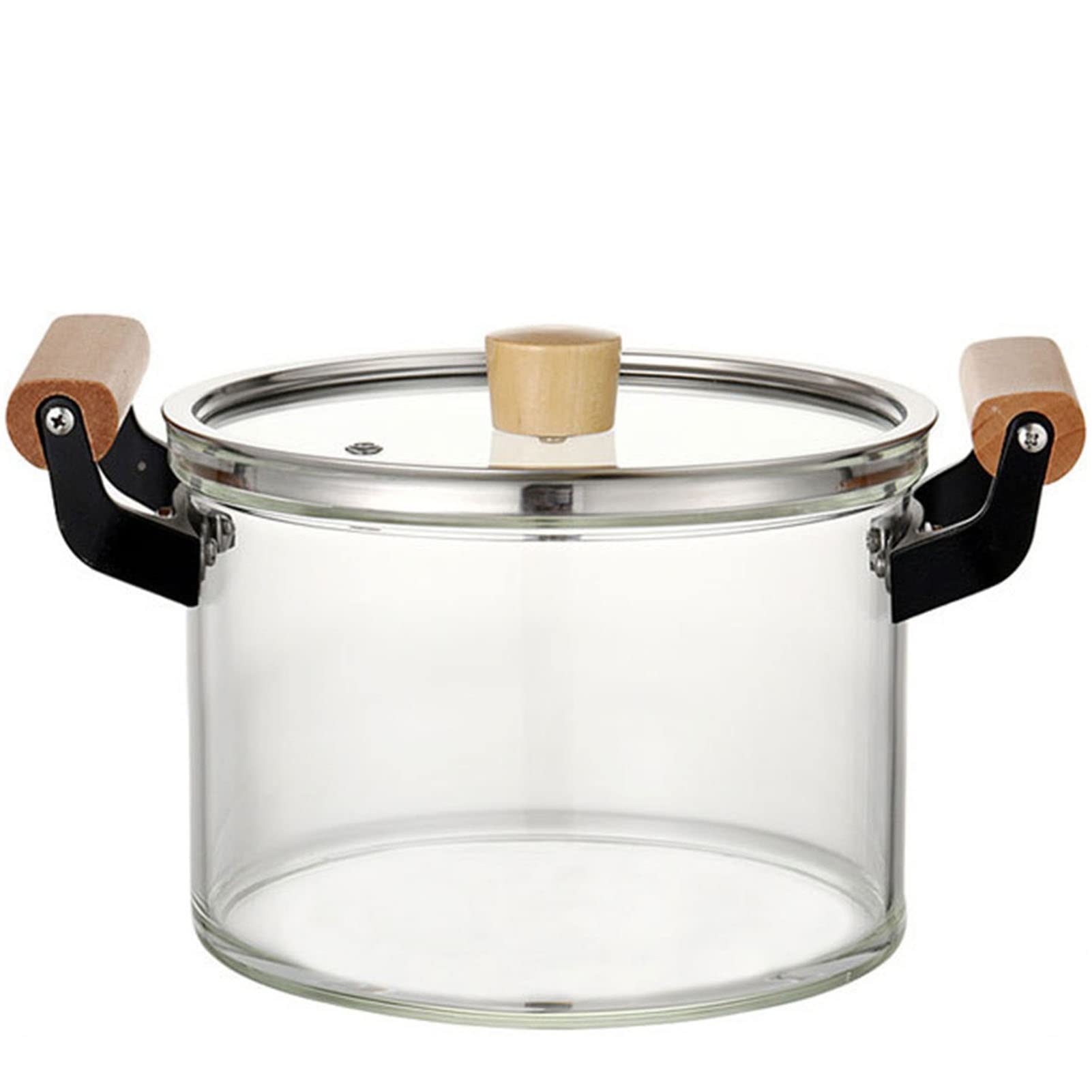 Premium Clear Glass Stock Pot - 2.5L High Borosilicate Heat-Resistant Cooking Pot for Pasta, Noodles & Stews | Safe for Stovetop, Oven & Microwave | Ideal for Home Kitchen & Restaurant Use
