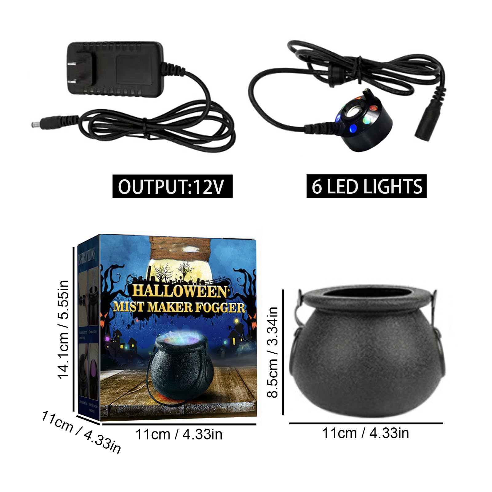 Mini Halloween Fog Machine with 8