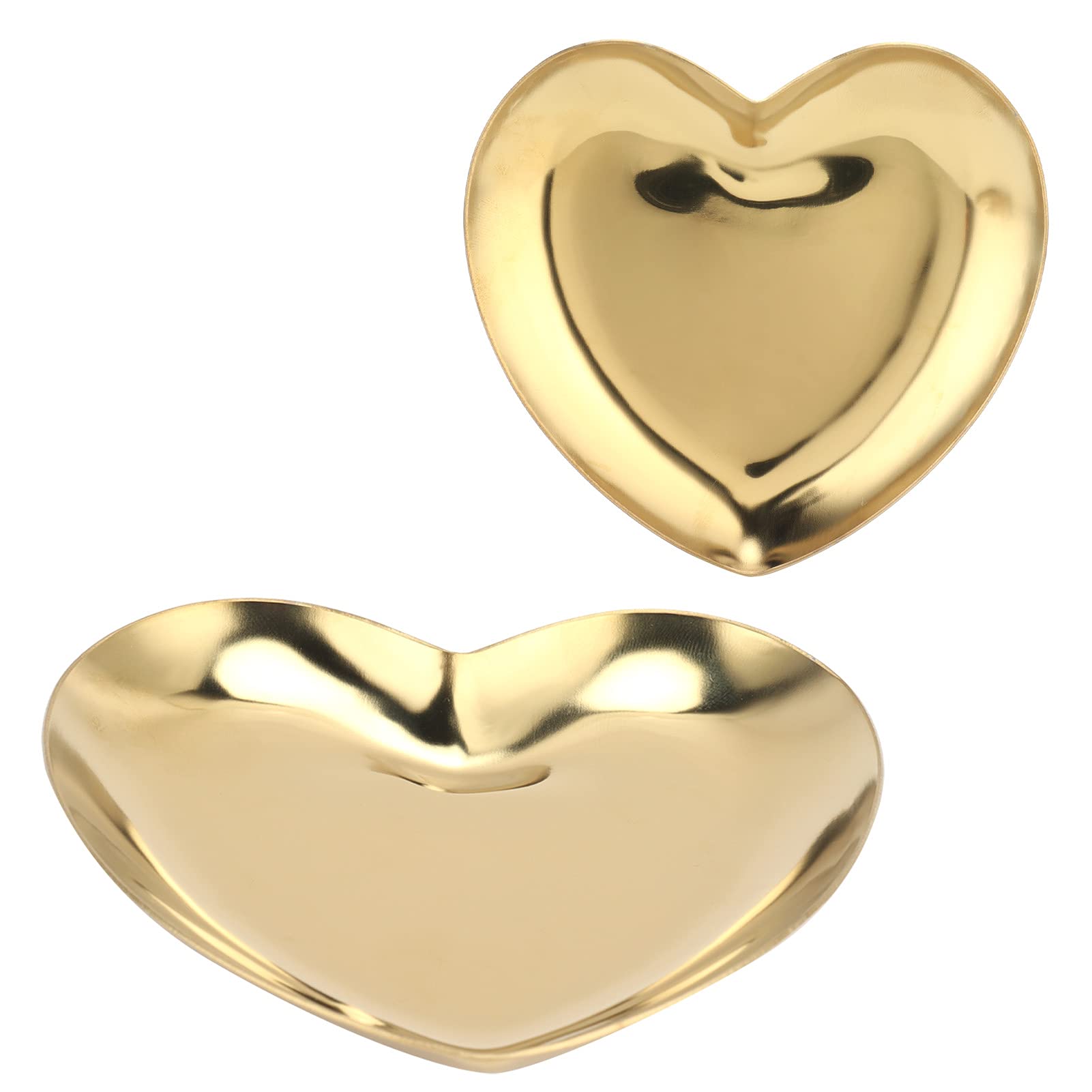 Heart-Shaped Stainless Steel Jewelry Display Tray - Mini Storage Dish for Rings, Earrings & Crafts - Elegant Metal Organizer for Home, Office & Gift Wrapping