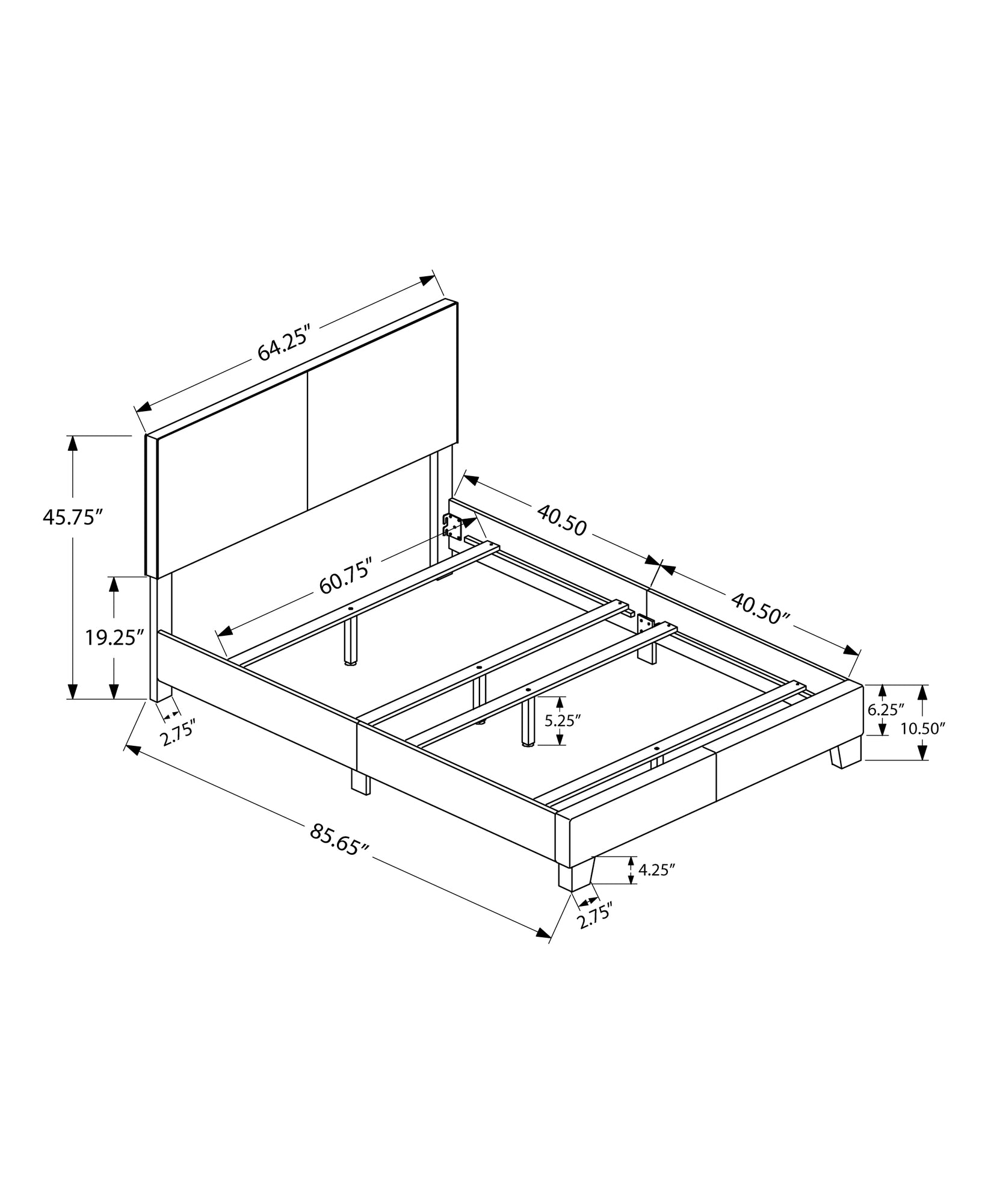 Queen Size White Faux Leather Bed Frame - Modern Upholstered Platform Bed with Wooden Slats for Bedroom, Guest Room, or Dorm