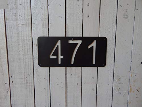 Horizontal Metal House Number Plaque - Modern Address Sign for Door, Mailbox & Wall | Durable Outdoor Number Sign HN1036 for Home & Business