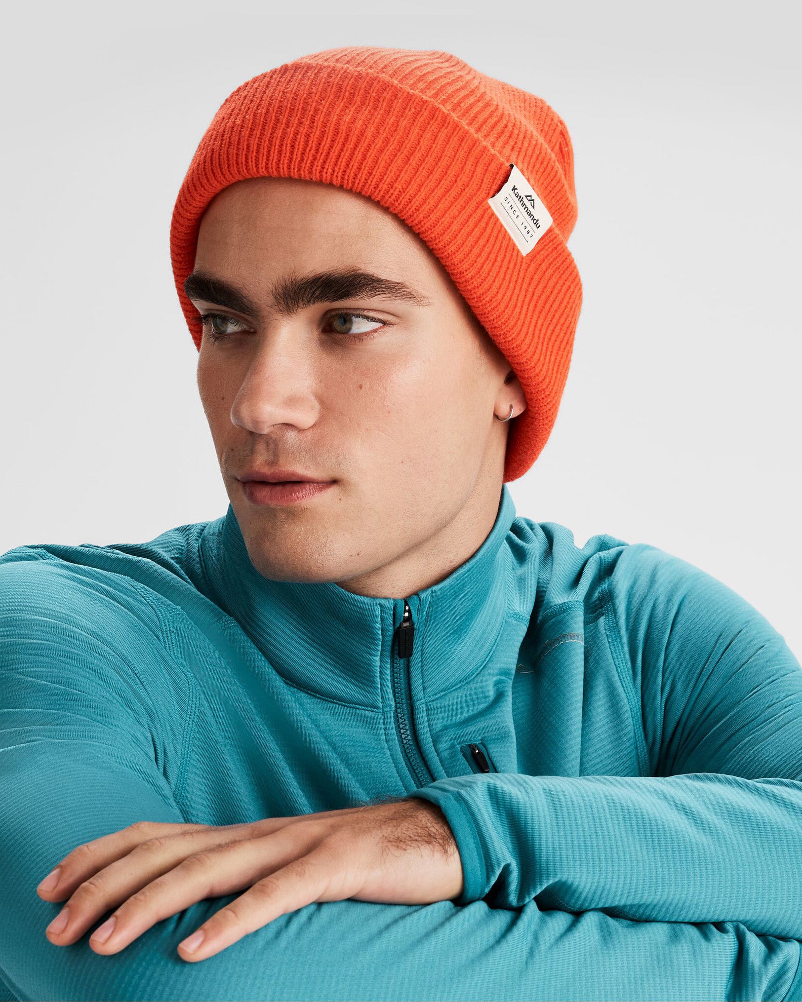 Fyfe Orange Beanie Hat for Men & Women - Warm Winter Knit Skull Cap for Outdoor Activities, Hiking, and Snow Sports