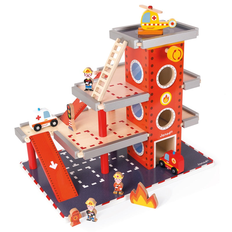 Fire Station Playset for Kids - Realistic Toy Firehouse with Firetruck & Accessories - Perfect for Pretend Play & Early Learning | Indoor & Outdoor Fun