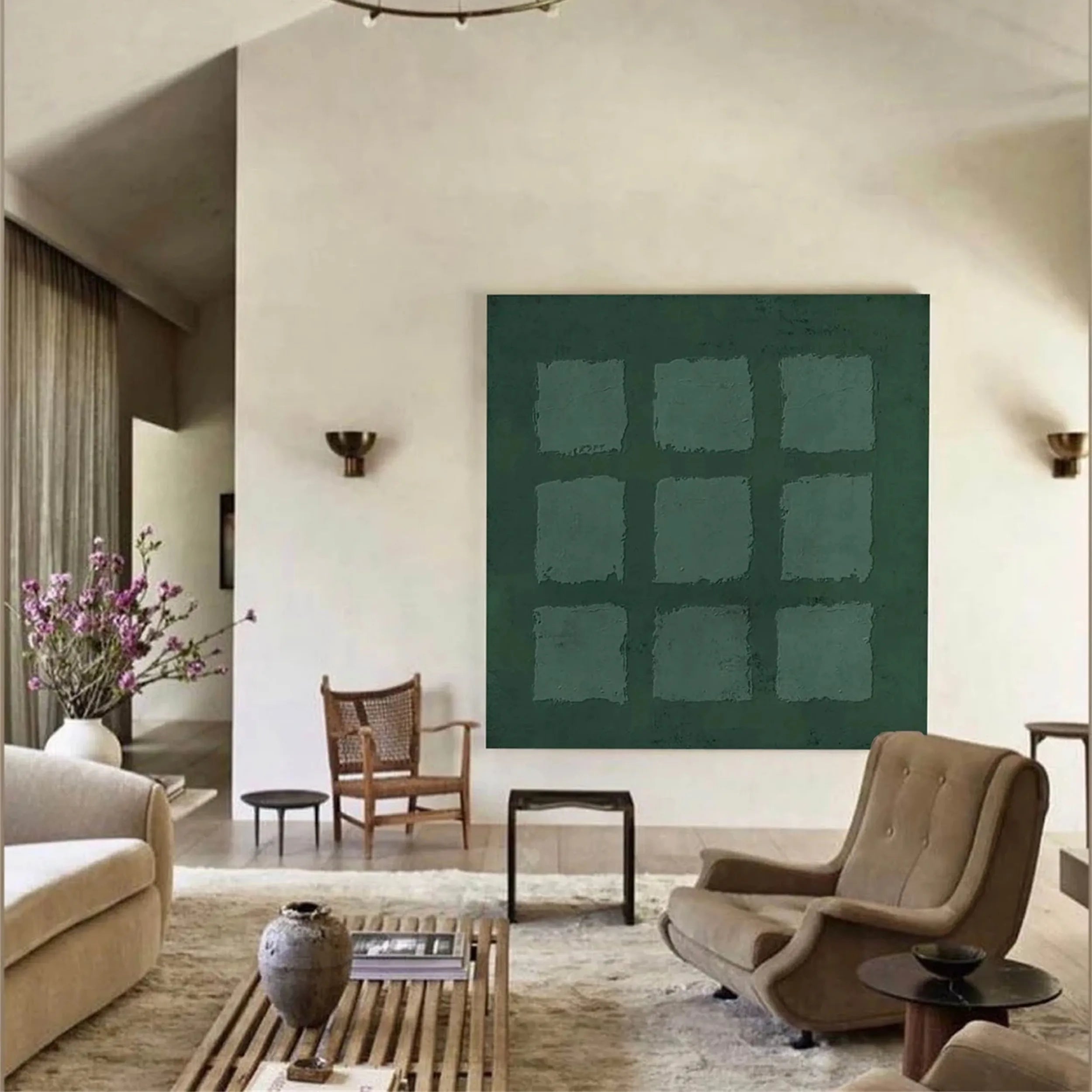 Blue & Green Abstract Wall Art Print #BG027 - Modern Home Decor for Living Room, Bedroom & Office