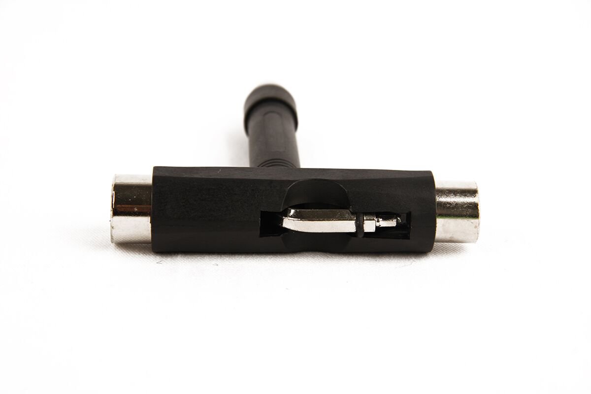Black Skateboard T-Tool - All-in-One Multi-Function Skateboard Tool for Adjusting Trucks, Wheels & Bearings | Perfect for Skateboard Maintenance & On-the-Go Repairs