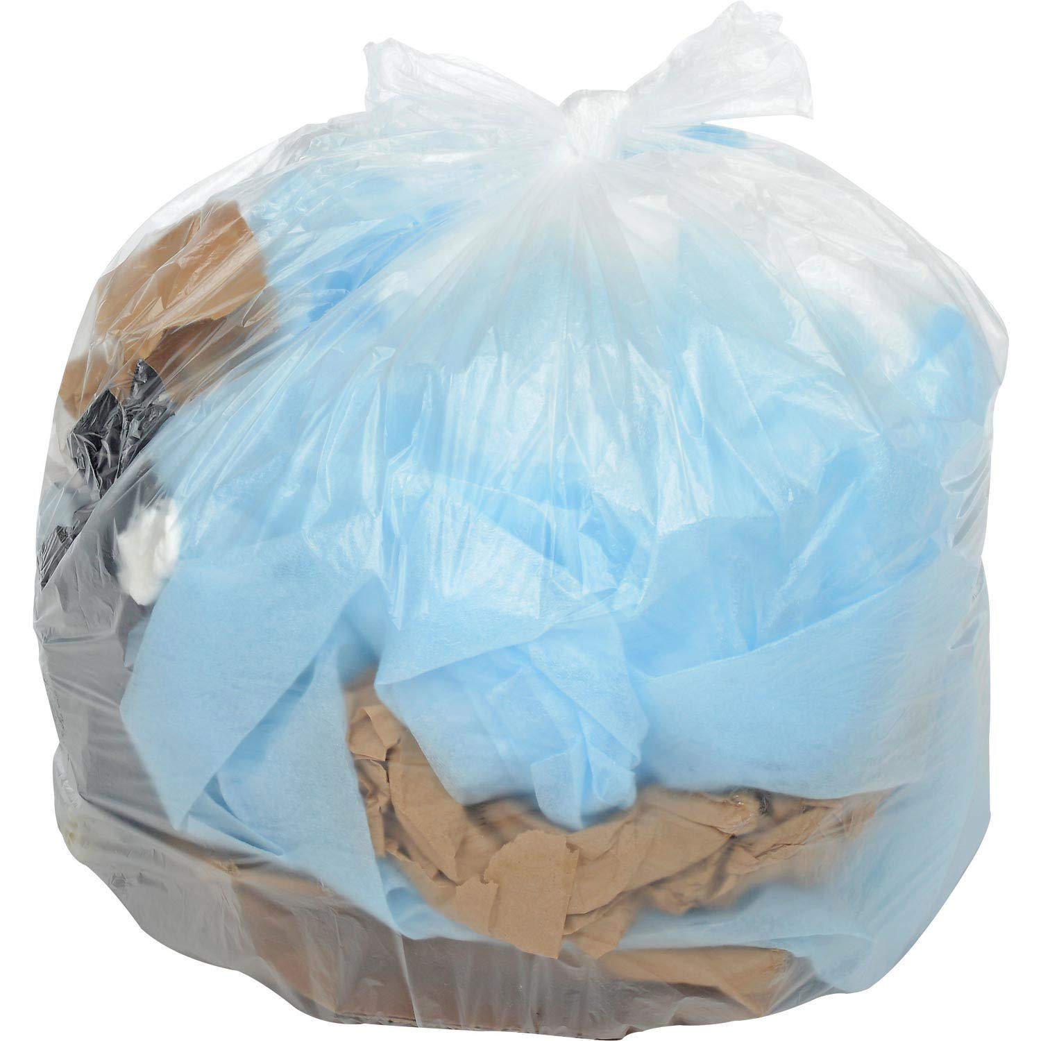 45-55 Gallon Heavy Duty Clear Trash Bags - 1.5 Mil Thickness, 100 Count/Case - Perfect for Commercial, Industrial & Home Use, Large Waste Disposal, Moving & Renovation Projects