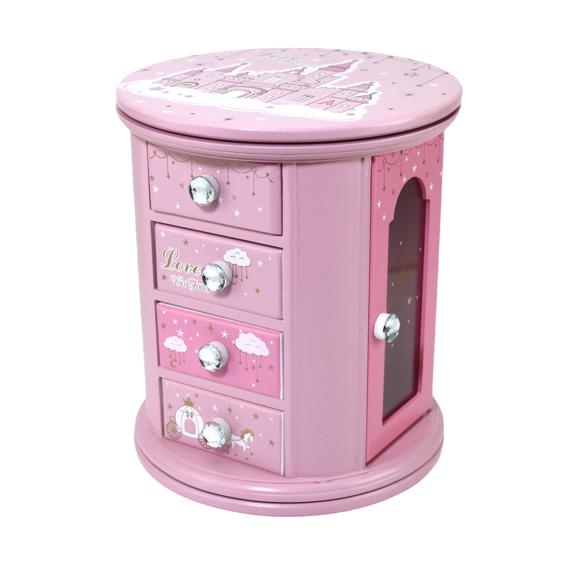 Pink Princess Jewelry Box for Girls - Kids Organizer & Gift for Bedroom Decor