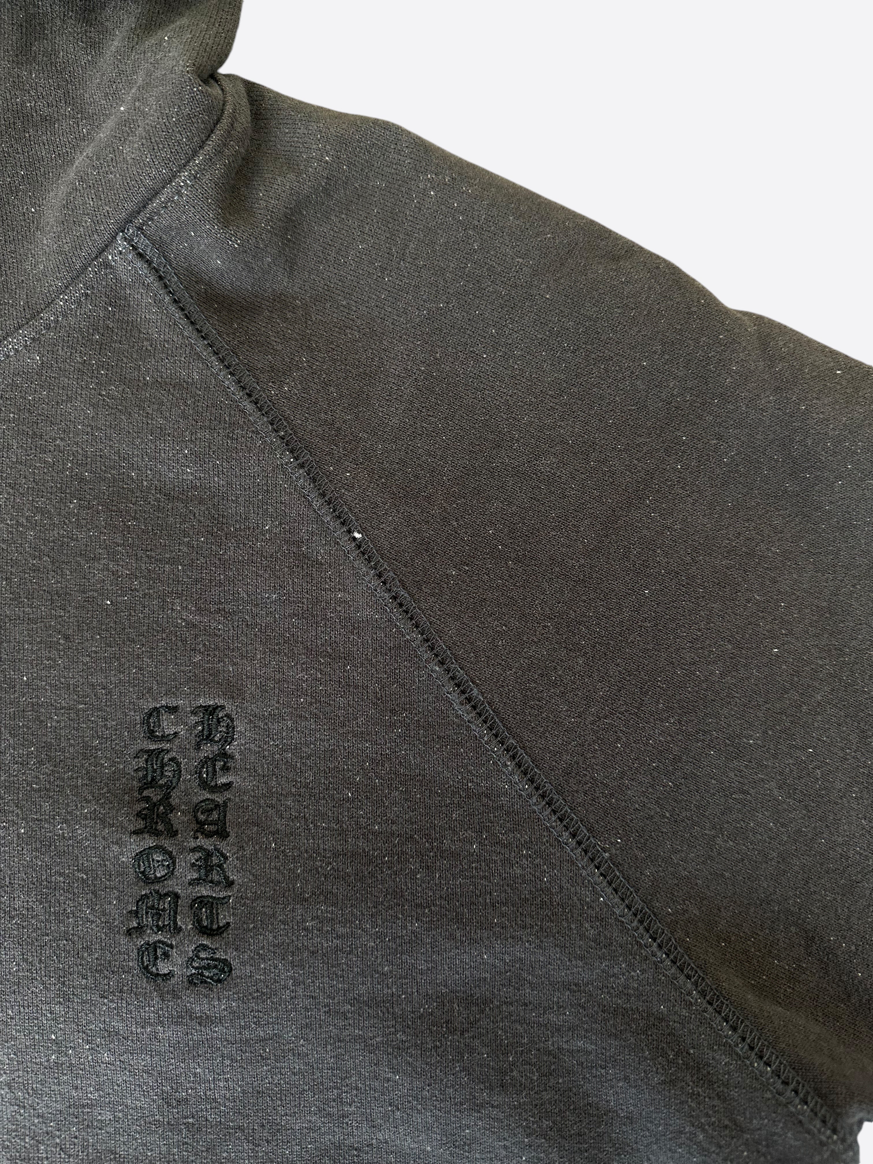Chrome Hearts Washed Black Embroidered Logo Hoodie for Men & Women - Stylish Streetwear Pullover for Casual Outfits & Urban Fashion