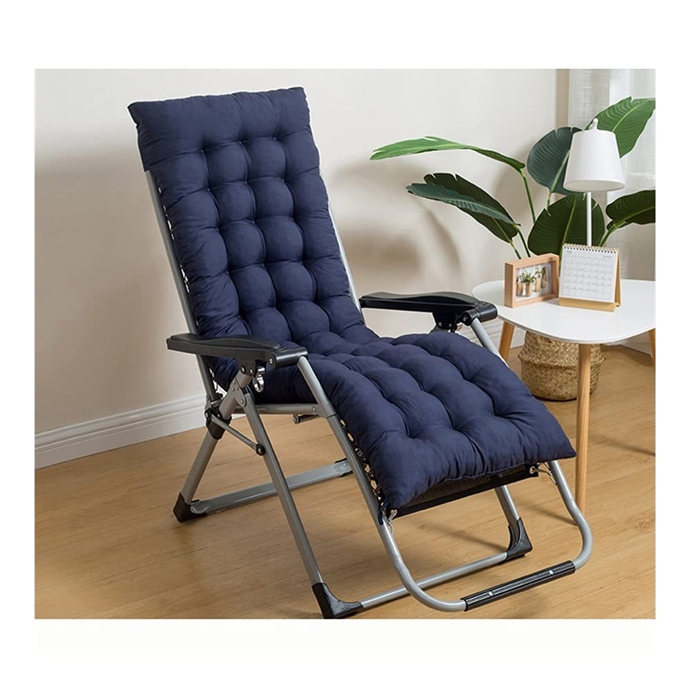 Premium QIANGU Sun Lounger Cushion Pad - Waterproof Outdoor Chaise Lounge Replacement Cushion (160x50x8cm, Navy Blue) for Poolside, Patio, Beach & Deck Chairs - Soft Comfortable Sunbed Mat (No Chair Included)