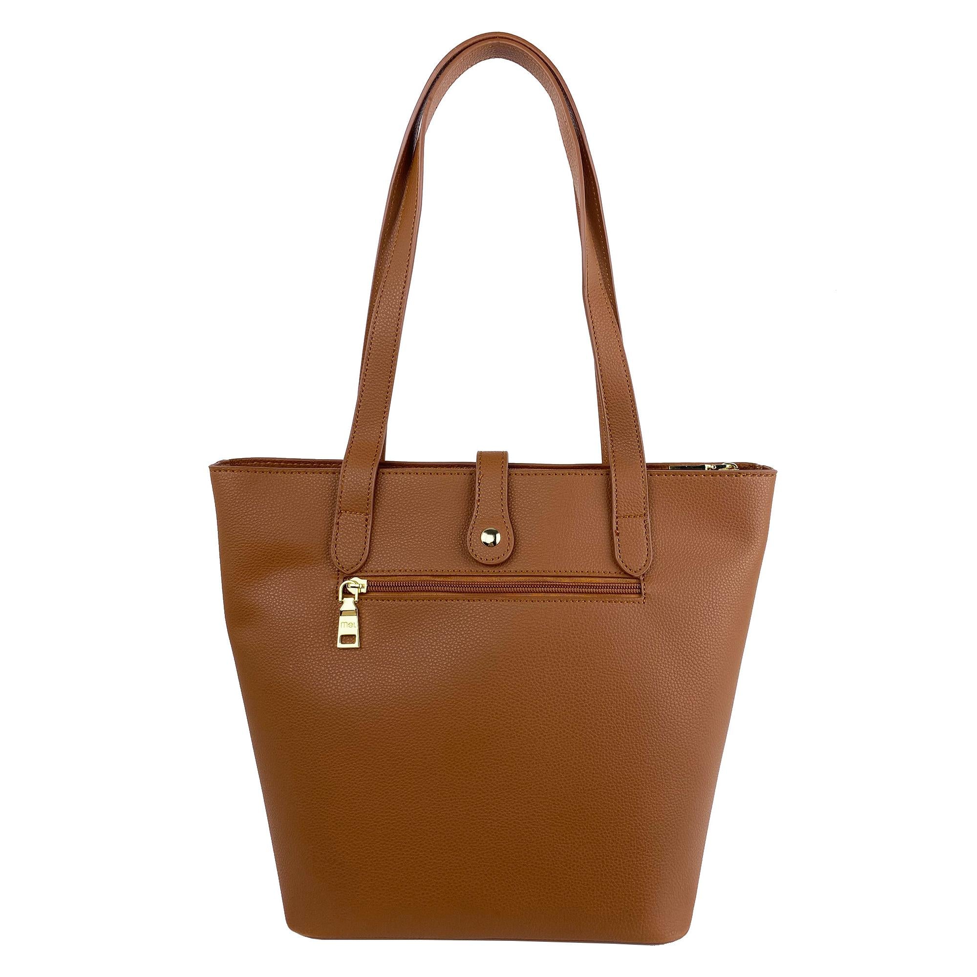 Mel&Co Stylish Grainy Belt Buckle Shoulder Bag for Women - Fashionable Tan Crossbody Purse - Perfect for Work, Travel & Everyday Use