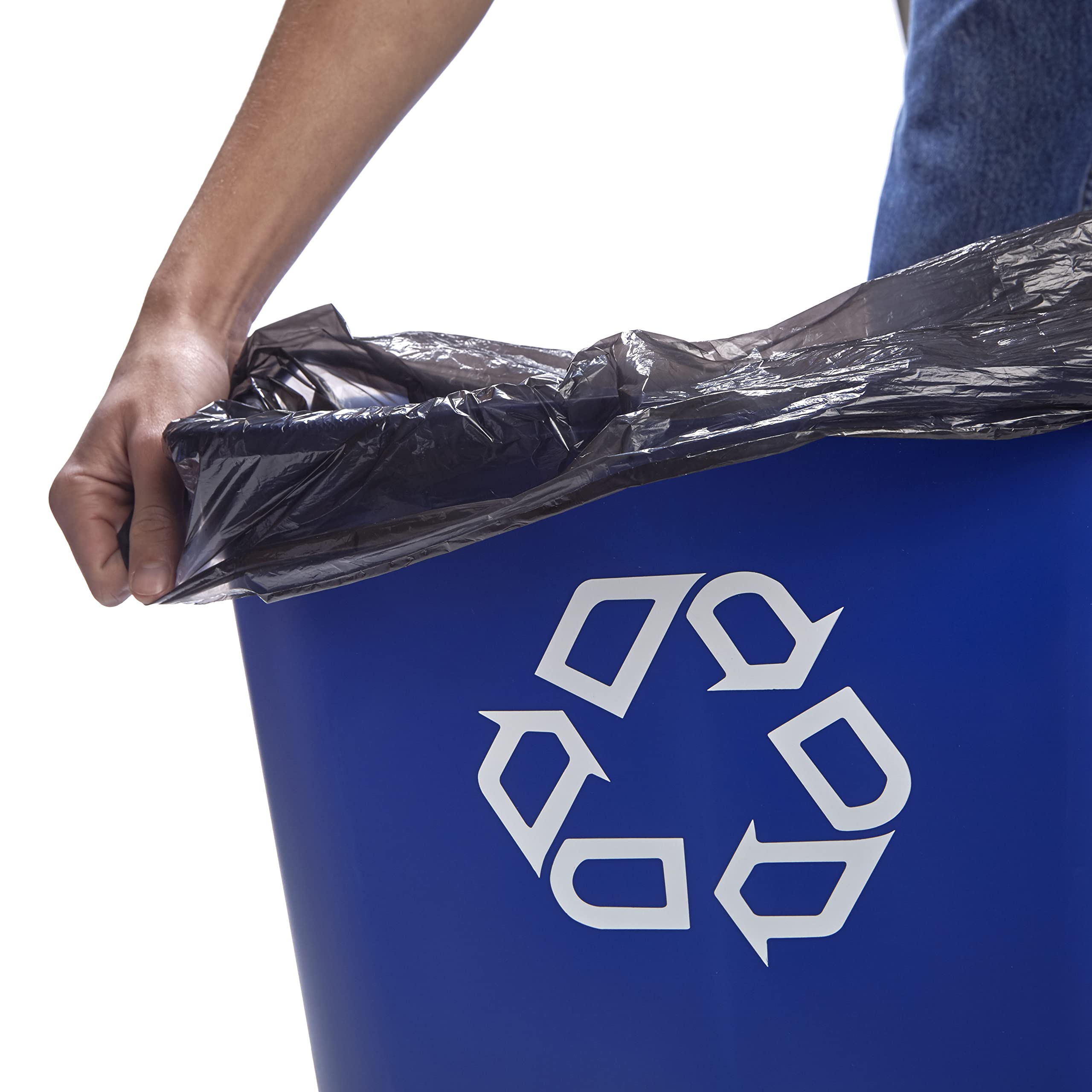 **Premium Commercial Trash Can Liners - Leak-Proof Heavy Duty Garbage Bags for Office, Kitchen & Outdoor Use (Black, 12-16 Gal, 24x33, 0.36 Mil, 1000 Bags/Case) - Made in USA**