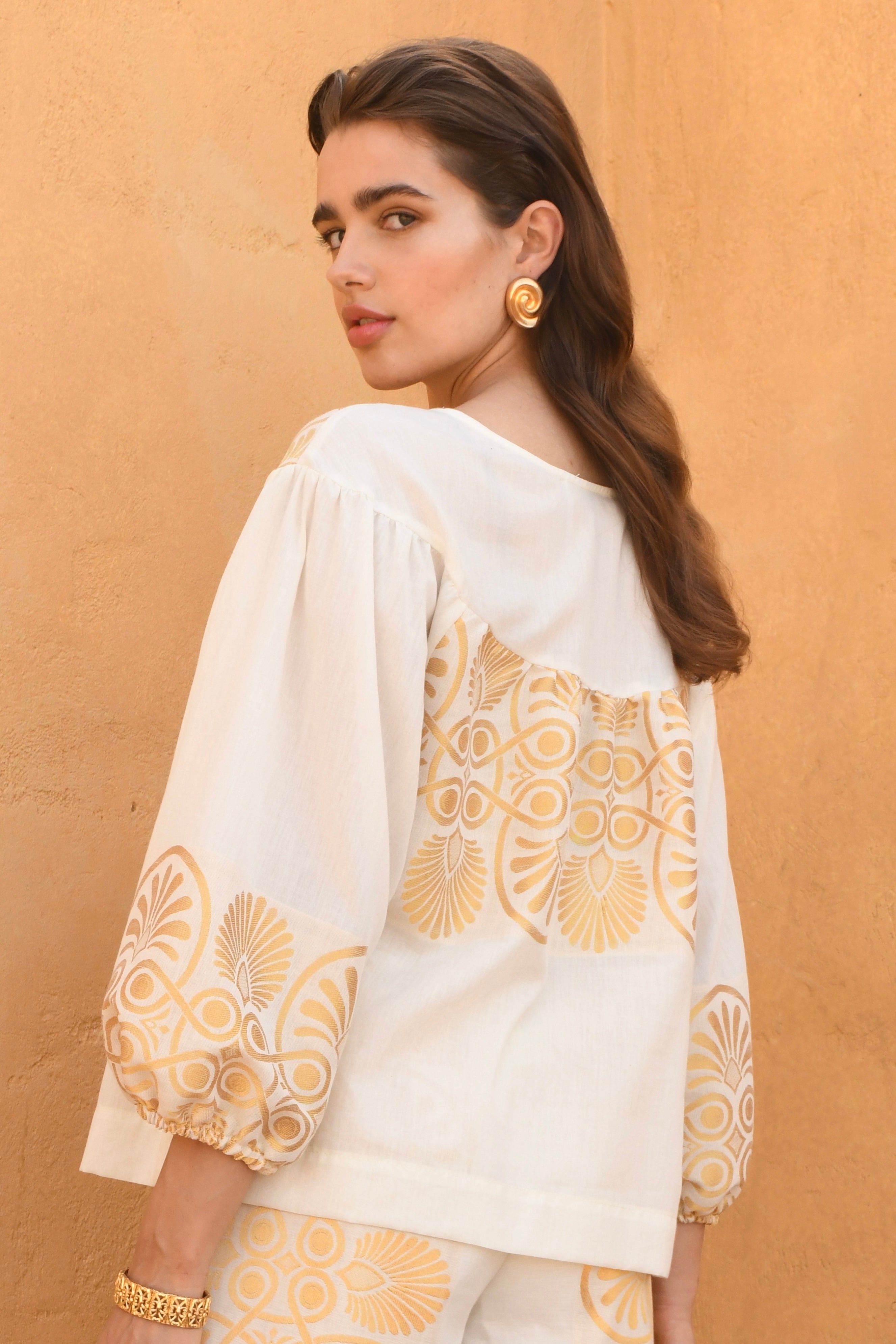 Kasia Resort Kirki Tunic Top for Women - Flowy Summer Beach Cover Up, Boho Chic Vacation Blouse | Perfect for Poolside, Beach Getaways & Resort Wear