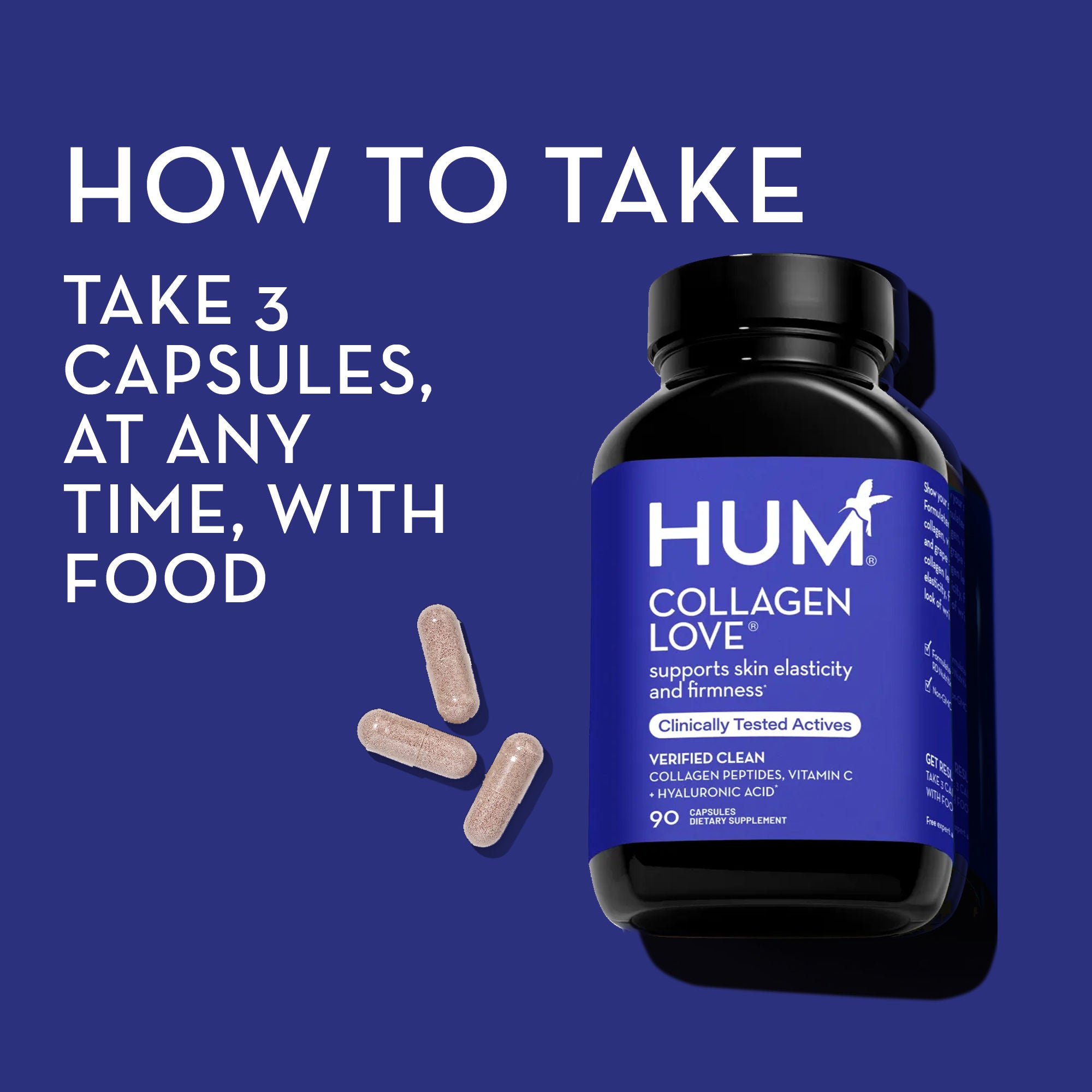 Hum Nutrition Collagen Love Skin Firming Supplement | Vegan Collagen Booster for Glowing Skin | Anti-Aging & Hydration Support | Perfect for Daily Beauty Routine & Post-Workout Recovery