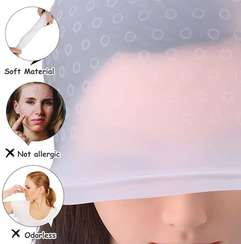 Shri Kanth Professional Silicone Hair Highlighting Cap with Metal Hook - Reusable Bleaching & Hair Dye Cap for Salon & Home Use | Perfect for Highlights, Balayage, Ombre & Root Touch-Ups