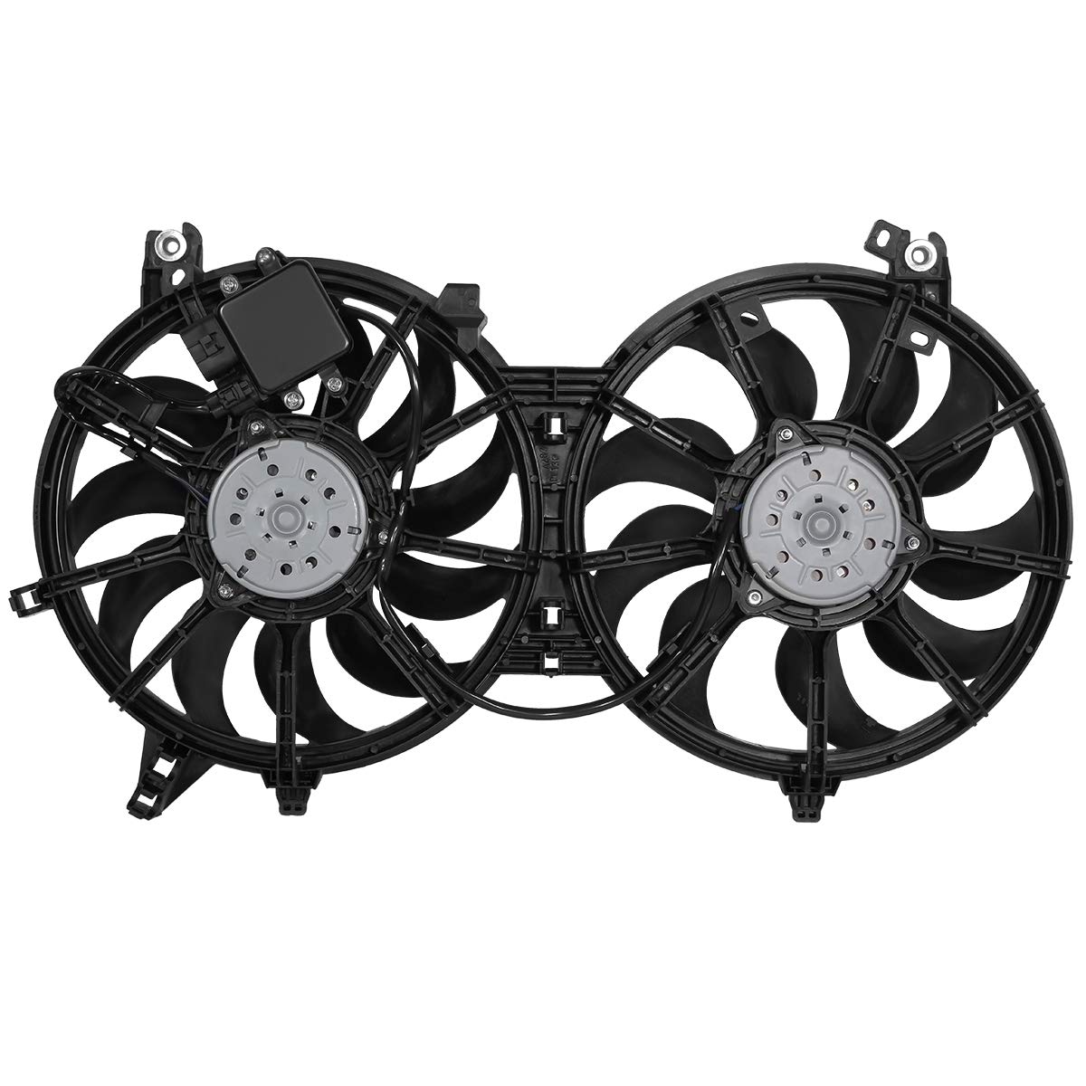 DNA MOTORING OEM-RF-0249 Factory Style Radiator Cooling Fan Assembly - Direct Replacement for Infiniti Ex35 Fx35 Fx50 G25 G35 G37 M35h M37 Q40 Q60 Q70 Q70l Qx50 Qx70 & Nissan 370z - Black - Perfect for Engine Cooling & Overheating Prevention