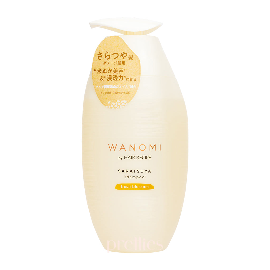 P&G Hair Recipe WANOMI Saratsuya Shampoo for Damaged Hair - Fresh Blossom Scent, 350ml Gold Bottle | Repairing & Nourishing Shampoo for Dry, Brittle Hair - Perfect for Daily Hair Care Routine & Salon-Quality Results at Home
