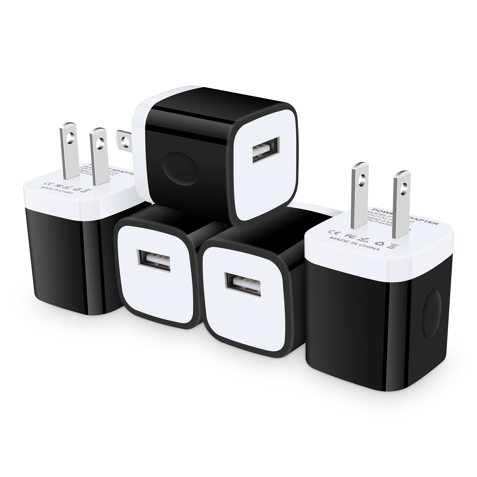 5-Pack Fast USB Wall Charger Cube - Compatible with iPhone 14/13/12/11/Pro Max/XR/XS/X/8/7/6, Samsung Galaxy S22/S21/A13/A53/S20, Pixel 6 - Compact Travel Charging Block for Home, Office & On-The-Go Use