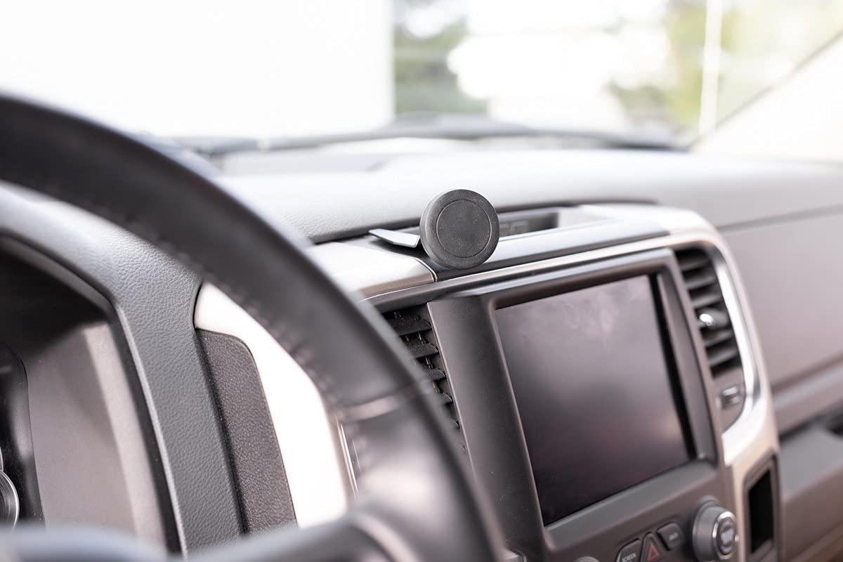 DirectFit Automatic Gripping Wireless Car Phone Mount & Charger for Dodge Ram 1500/2500/3500/4500/5500 (2013-2018) - Black - Hands-Free Charging Holder for Road Trips & Commuting
